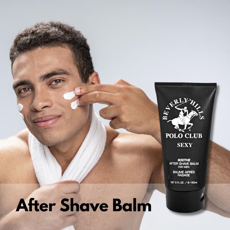 Beverly Hills Polo Club SEXY Soothe After Shave Balm for Men - Hydrating & Refreshing Aquatic Oriental Scent - 5 Fl Oz