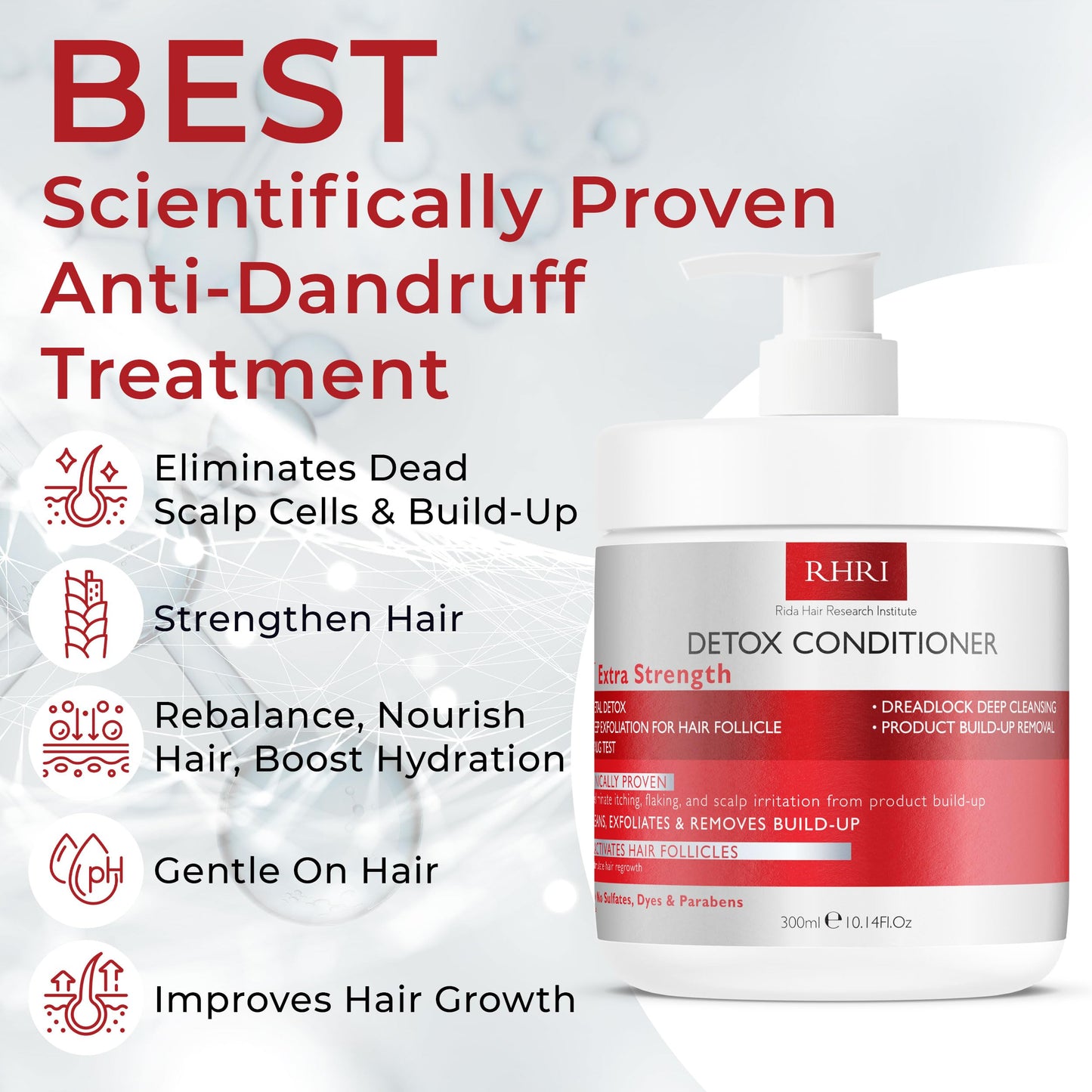 Detox Conditioner – Deep Cleansing Hair Conditioner for Damaged Dry Hair | Heavy Metal Detox & Build-Up Removal | Nourishing Scalp Care, Sulfate-Free Formula – 300ml