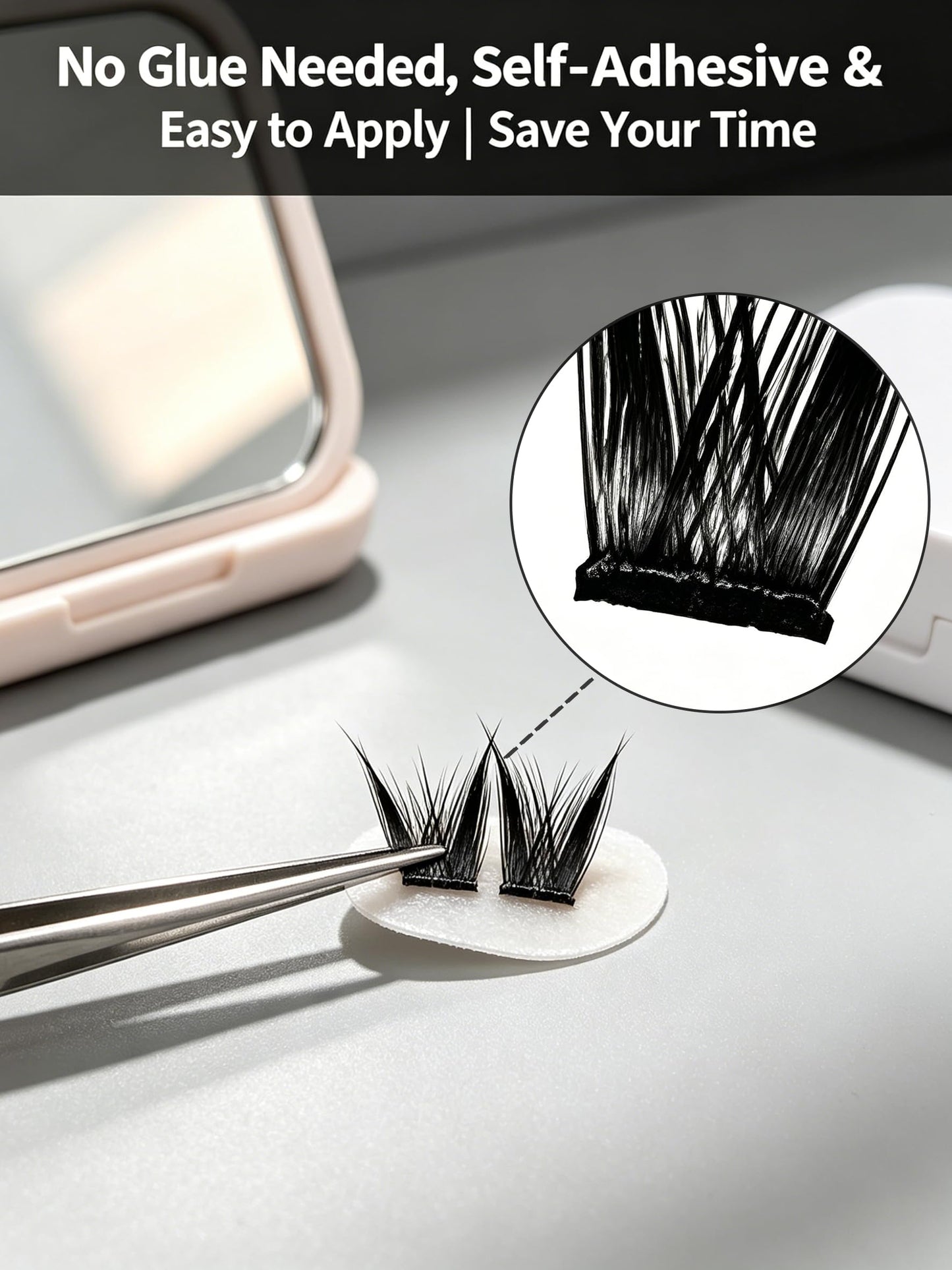 Fluffy Curler Lash Clusters, Thin Black Stem Individual Curly Lashes – DIY Eyelash Extensions Kit for Beginners & Beauty Newbies, Natural False Lashes Set for Women Girls Gift