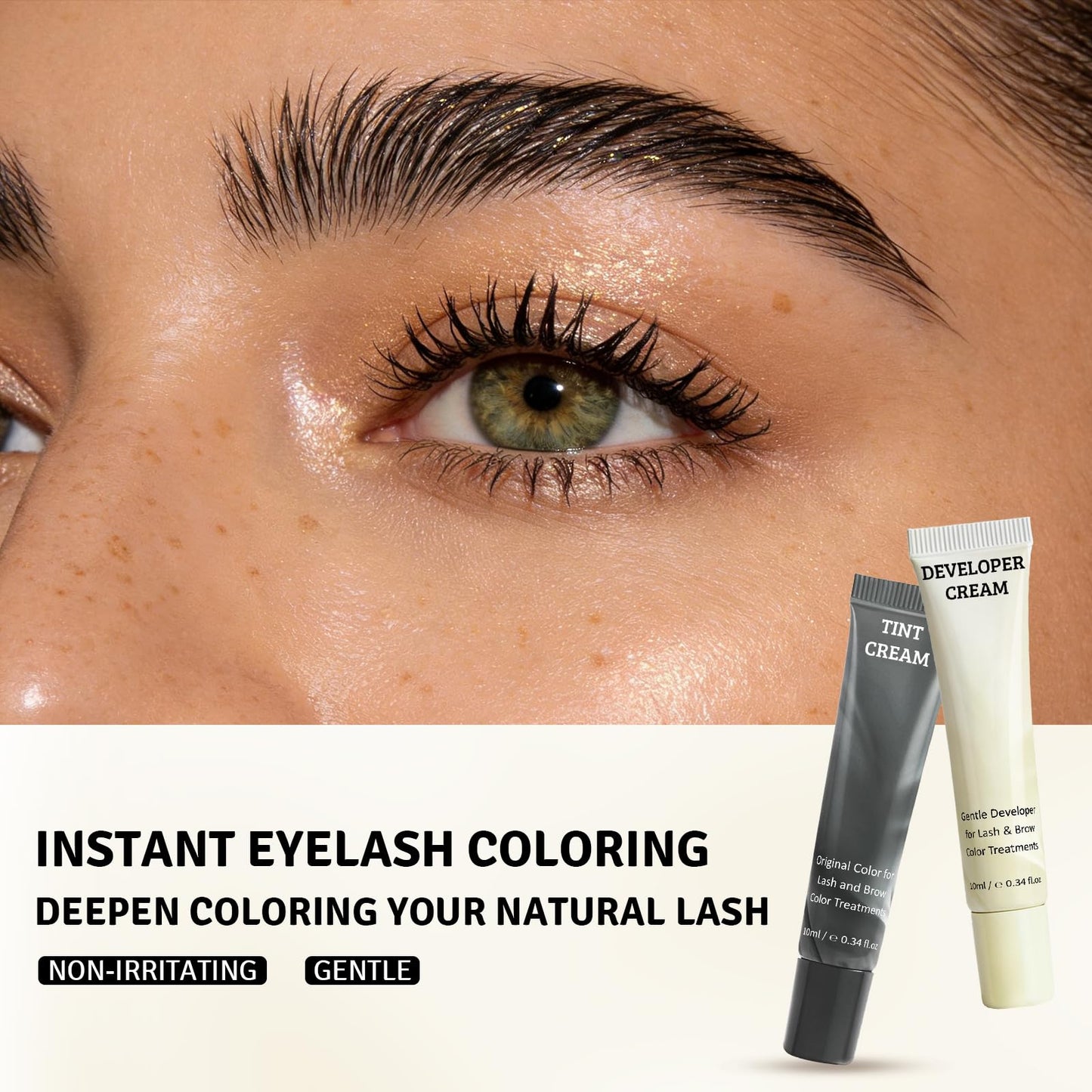 Libeauty Lash & Brow Color Kit – Instant Black Eyelash Color 10 ml, Eyebrow Coloring Set Last Up to 4 Weeks, Waterproof, Gentle Formula, Easy DIY Salon Results at Home