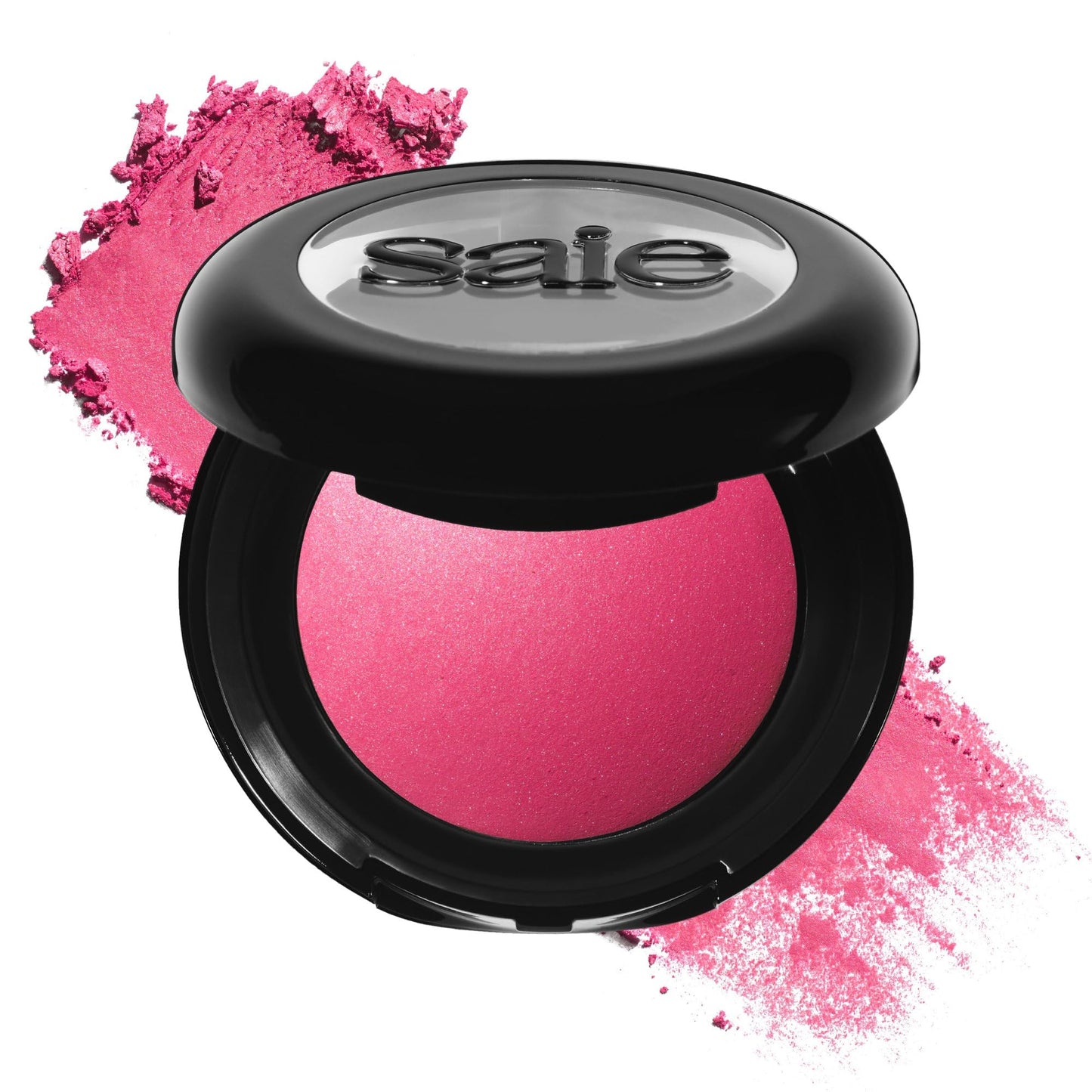 Saie SuperSuede Baked Blush - Talc-Free Powder Blush for Cheeks Infused with Hyaluronic Acid, Glycerin + Squalane - Hydrating Face Makeup for a Natural, Diffused Flush of Color - Amore (0.1 Ounce)