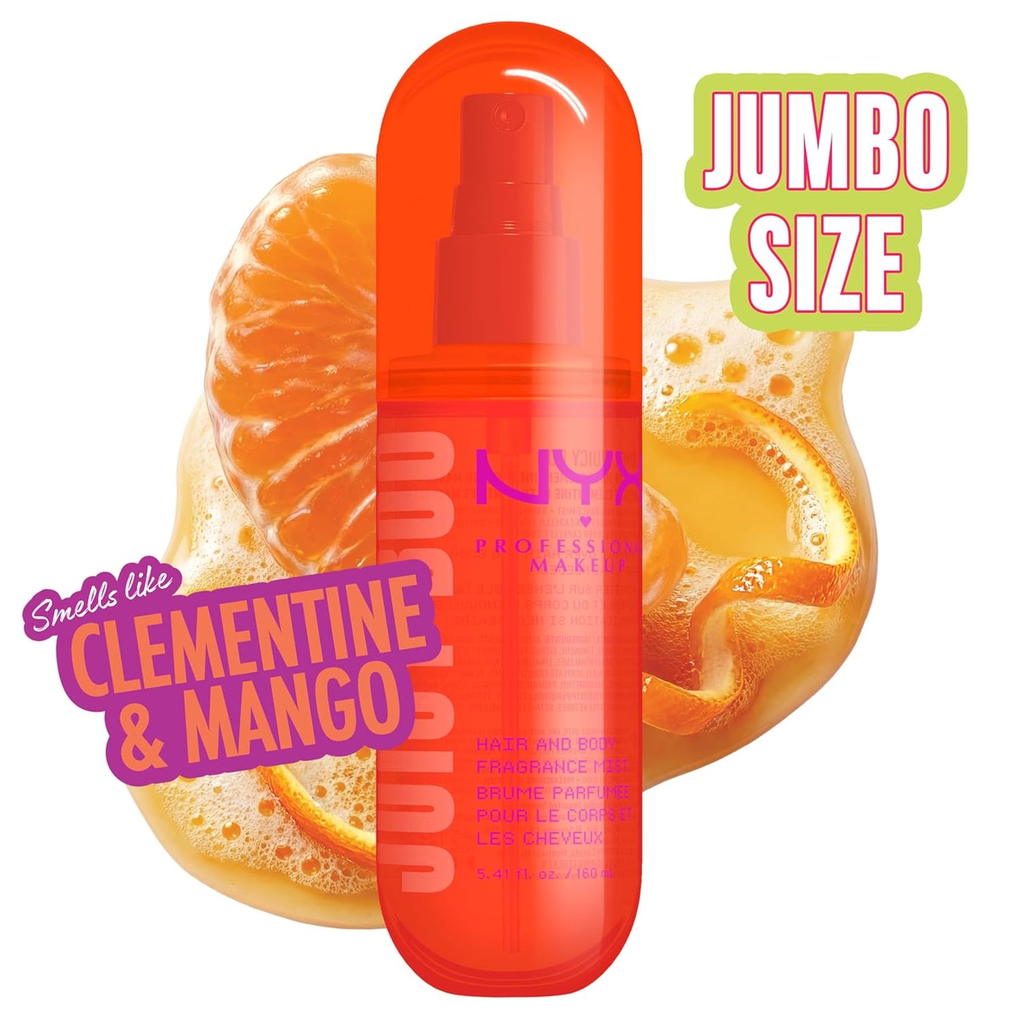 NYX Fat Oil Fragrance Mist - Juicy Boo Citrus Scented Hair & Body Spray | Vegan, 5.4 fl oz