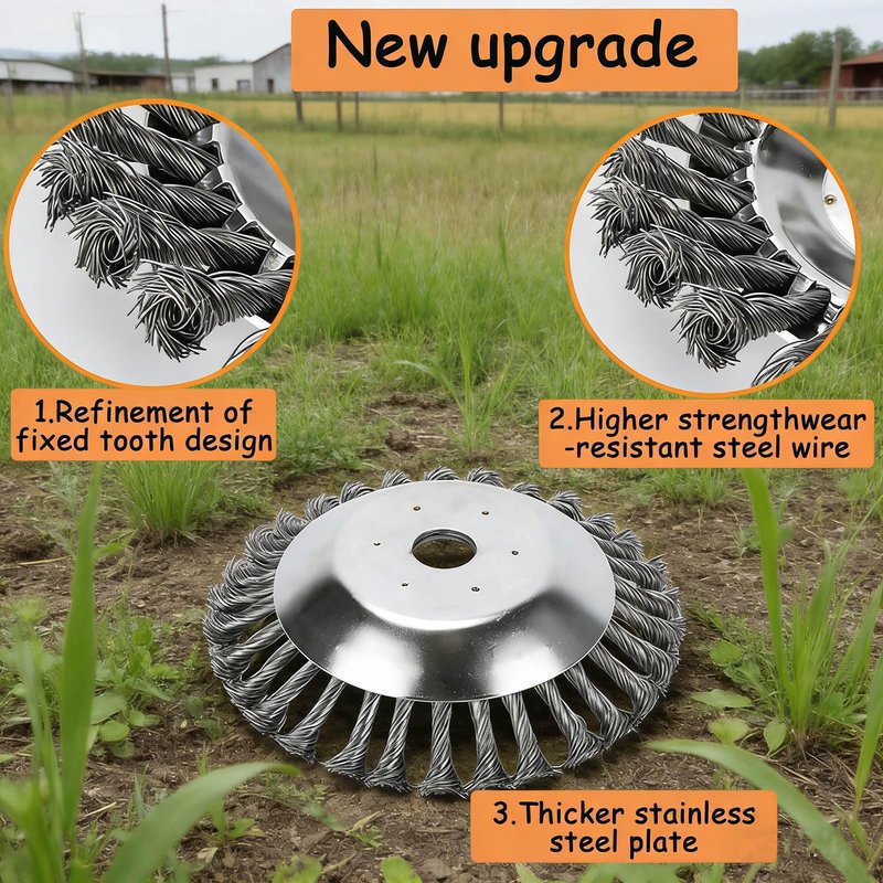 PUWANY 6inch Indestructible Steel Wire Trimmer Head,Weed Wacker Blade Attachments, Grass Trimmer Head, Weed Eater Blades for Roadside Courtyard,Brush Cutter Head for Garden Lawn Grass Trimmer