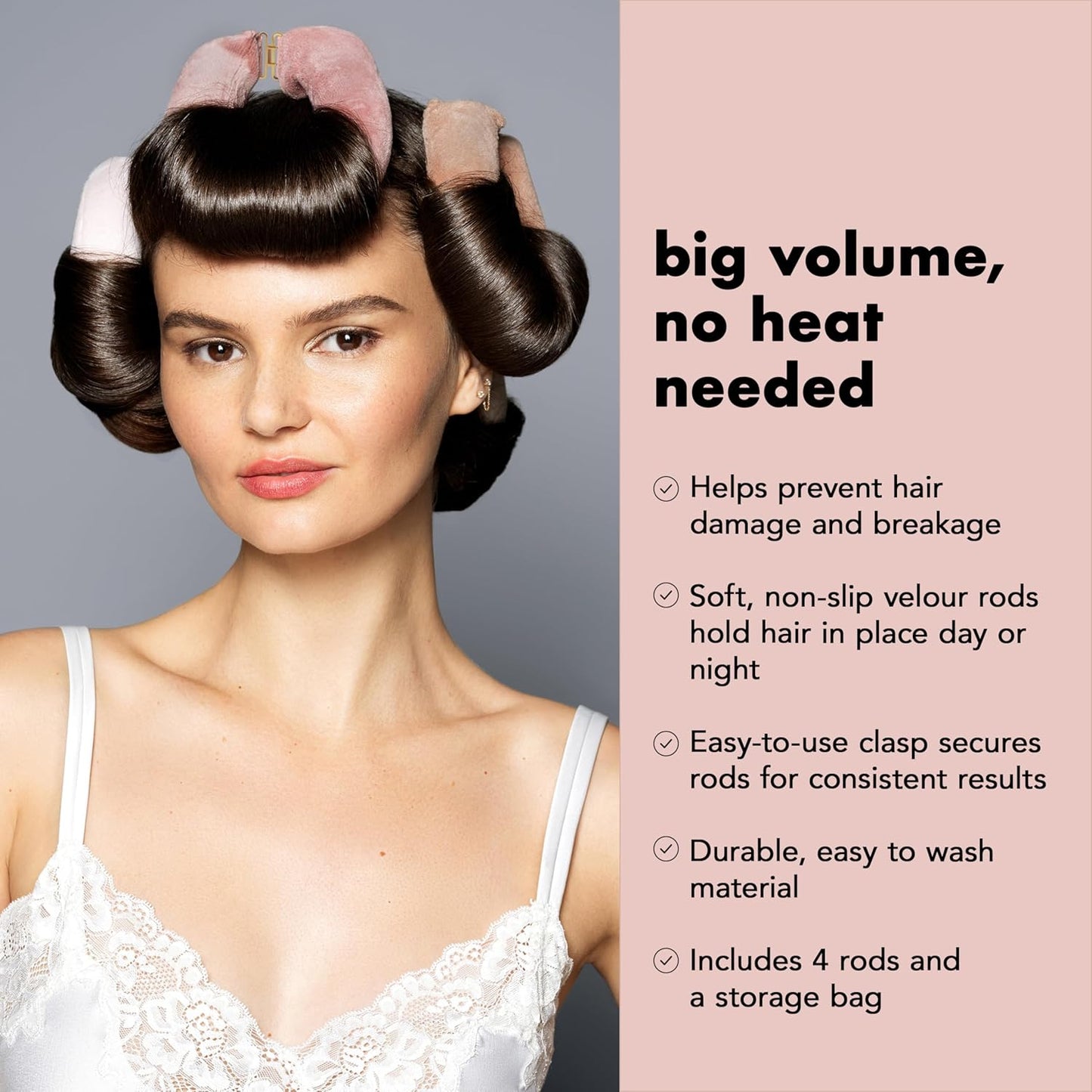 Volumizing Hair Rods - No Heat Overnight Curlers for Long & Medium Hair | 4 Pack, 10.5" Length