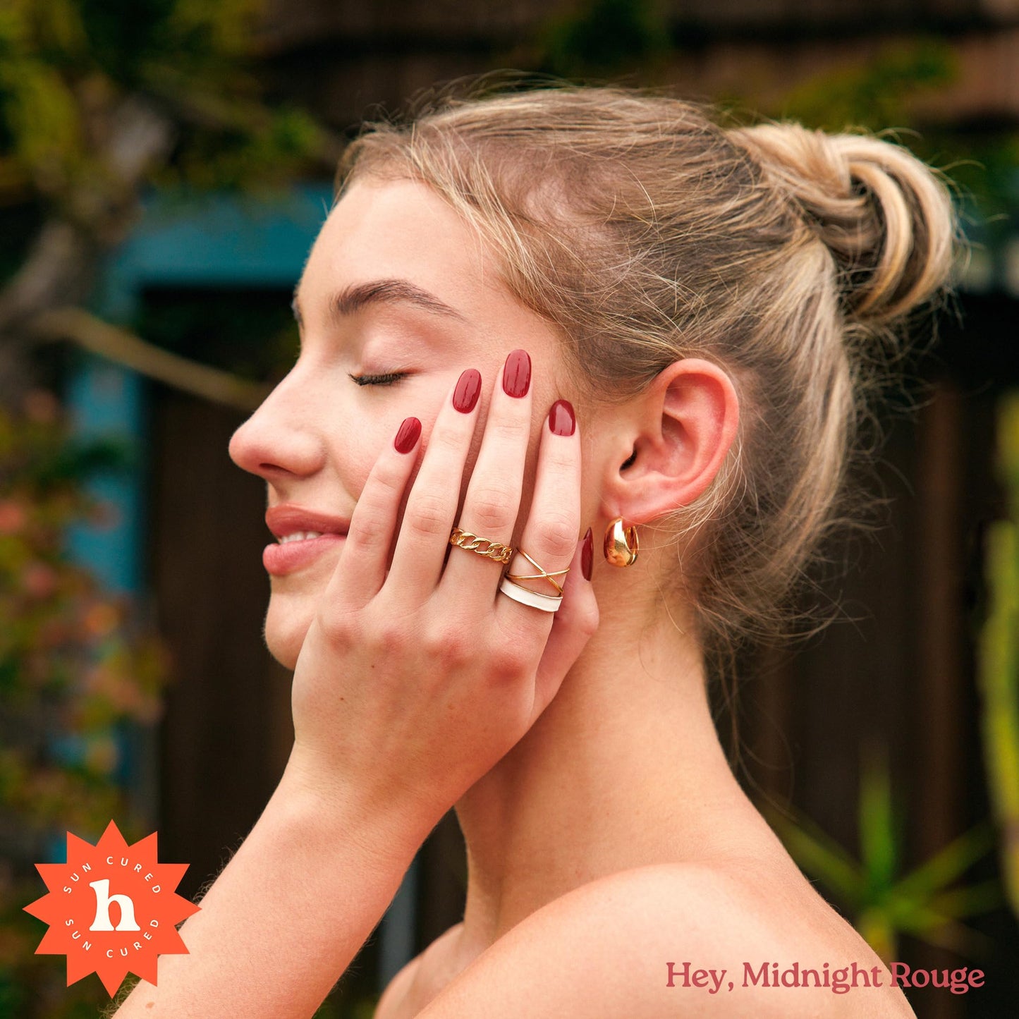 Heyhae Semi Cured Gel Nail Strips No Lamp Needed - Midnight Rouge