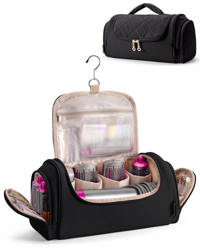Marscamd Hair Tools Travel Bag Compatible with Dyson Airwrap Styler, Hair Tool Organzer with Hanging Hook for Multi-Stylers, Black