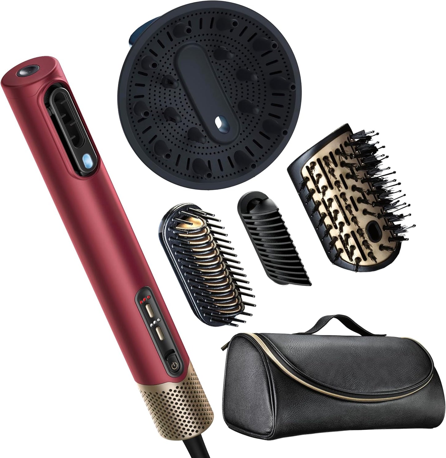 Infiniti PRO CONAIR DigitalAIRE Hair Dryer - Ionic All-in-One Styling Wand with 4 Attachments | Dark Blue