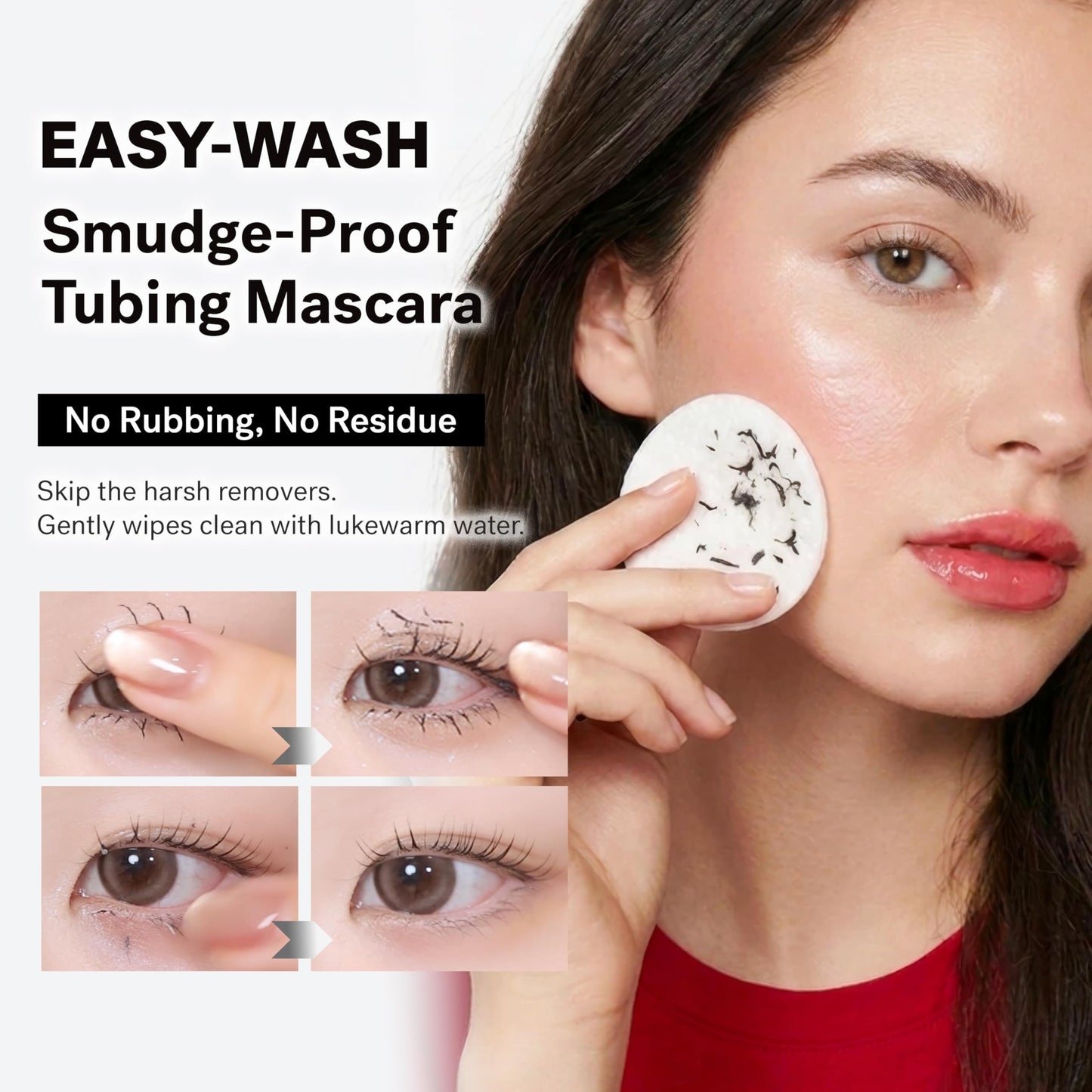 AMUSE SEOUL Long Fix Metal Mascara (01 BLACK) - Tubing Mascara, Smudge Proof, Clump Free, Flake Proof, 2 in 1 Comb Iron Wand, Defining, Curling, Volumizing, Superproof, Vegan, Korean Makeup