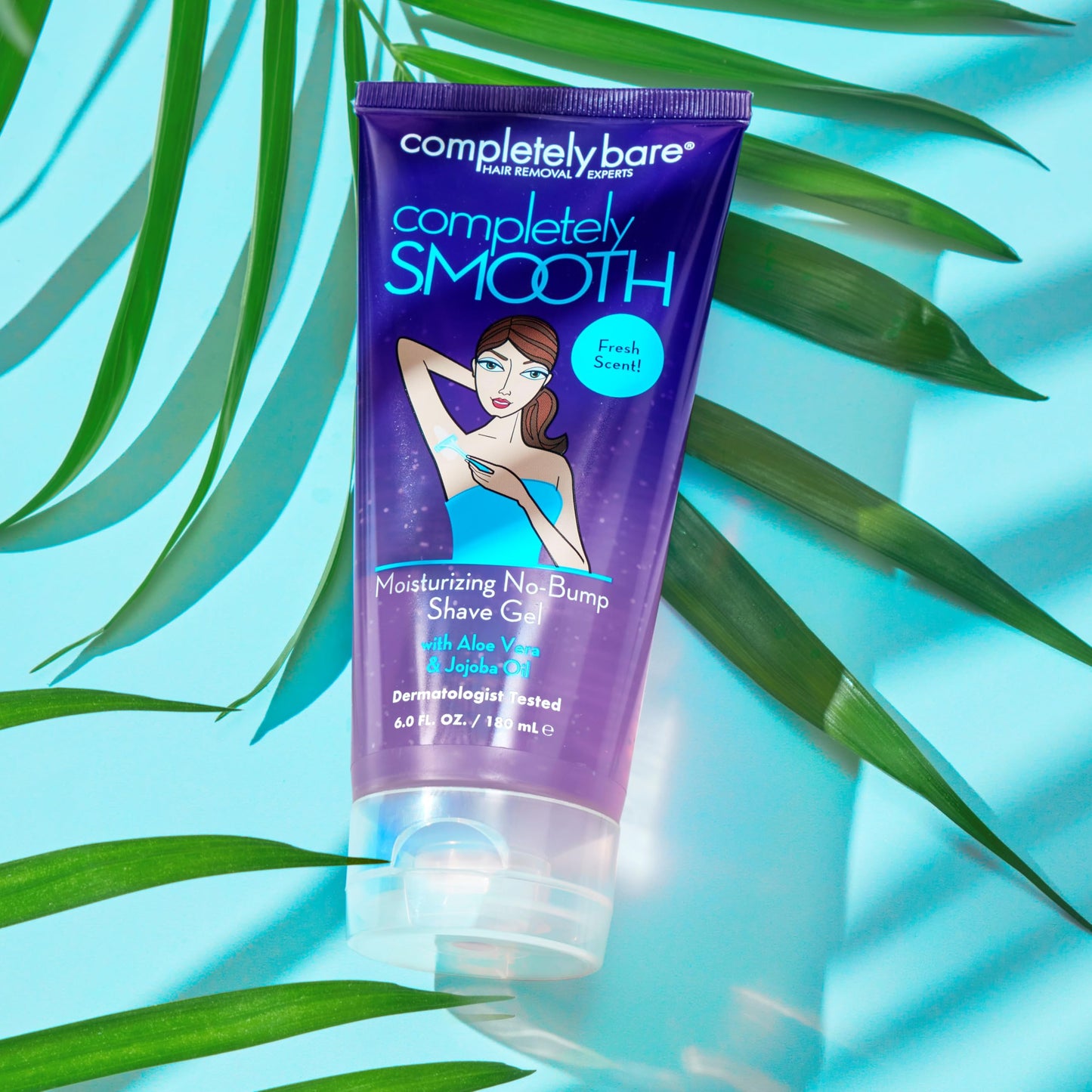 completely bare completely SMOOTH | Moisturizing No-Bump Shave Gel | Aloe Vera | Jojoba Oil | 6 FL OZ