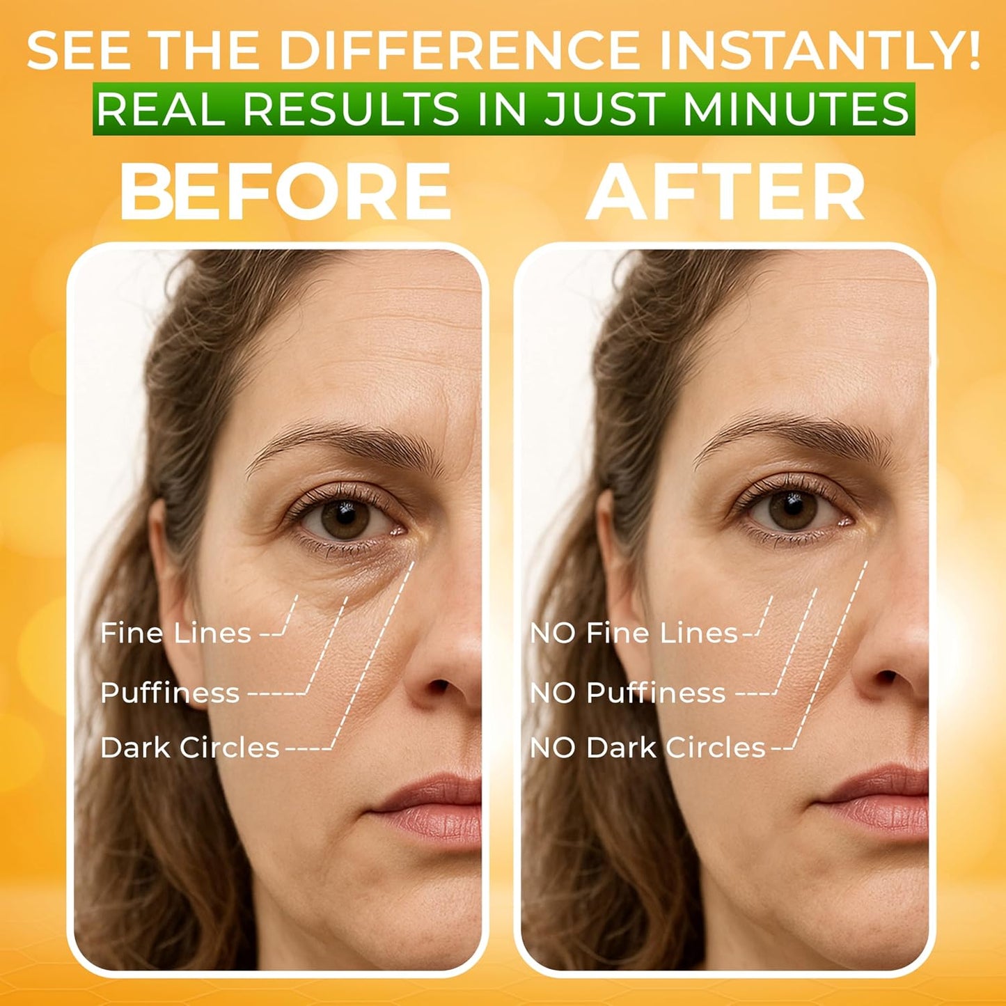 Puffy Eye Treatment - Instant Wrinkle & Puffiness Relief | Hydrating Eye Cream with Green Tea Extract & Dead Sea Minerals - 0.8 fl. oz.