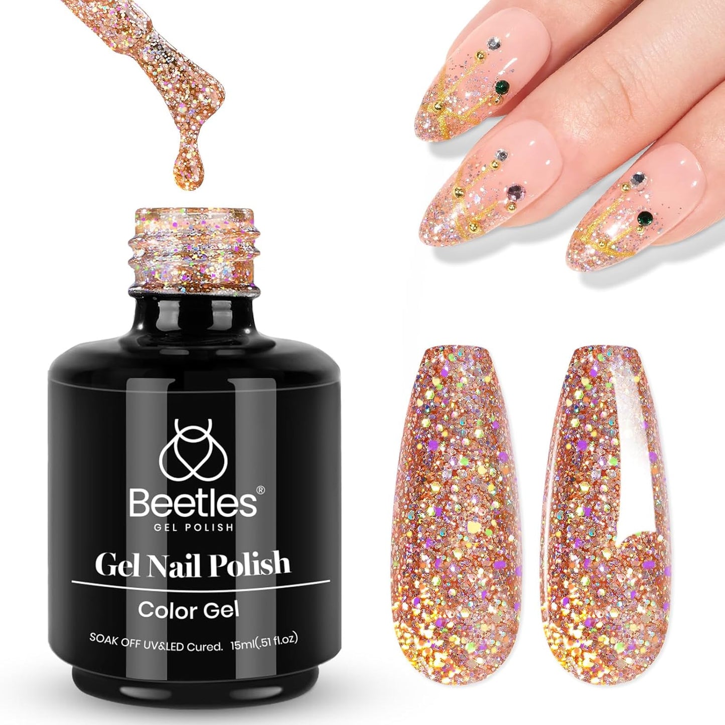 Beetles Mauve Gel Nail Polish - Dusty Rose Pink Purple UV Soak Off | 15ml Long Lasting Glossy Finish for Salon & Home