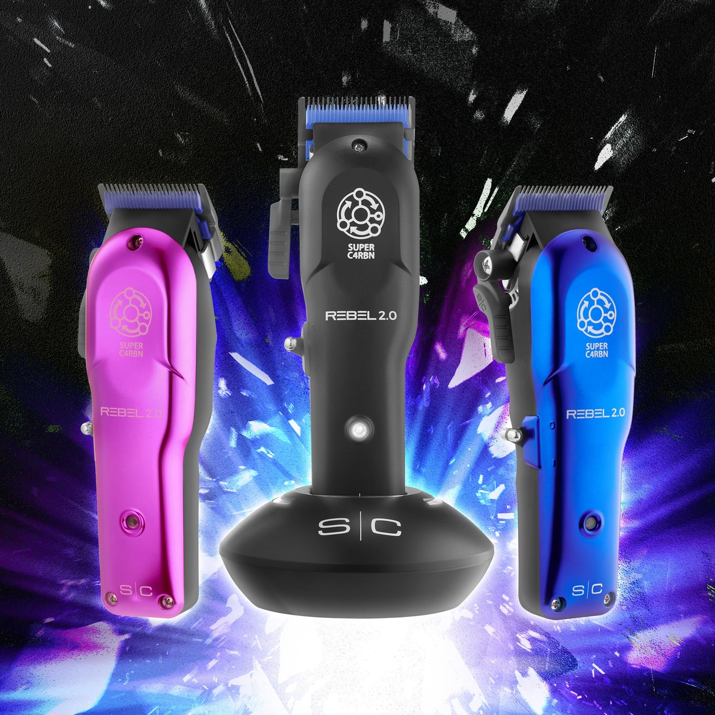StyleCraft Rebel 2.0 Hair Clipper, Super C4RBN Motor with DLC and Ceramic Blades USB-C Rechargeable, Cord/Cordless Haircutting