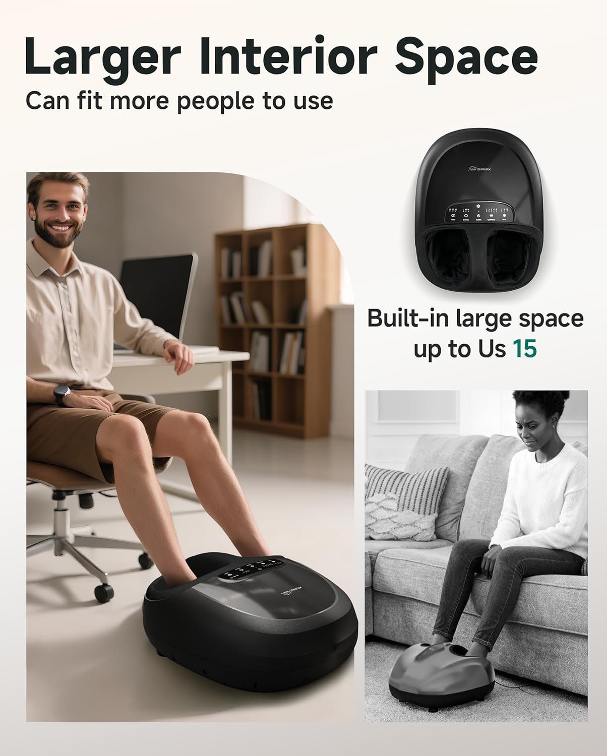 Snailax Shiatsu Foot Massager for Plantar Fasciitis | Heat & Kneading Function, Remote Control, Foot Warmer