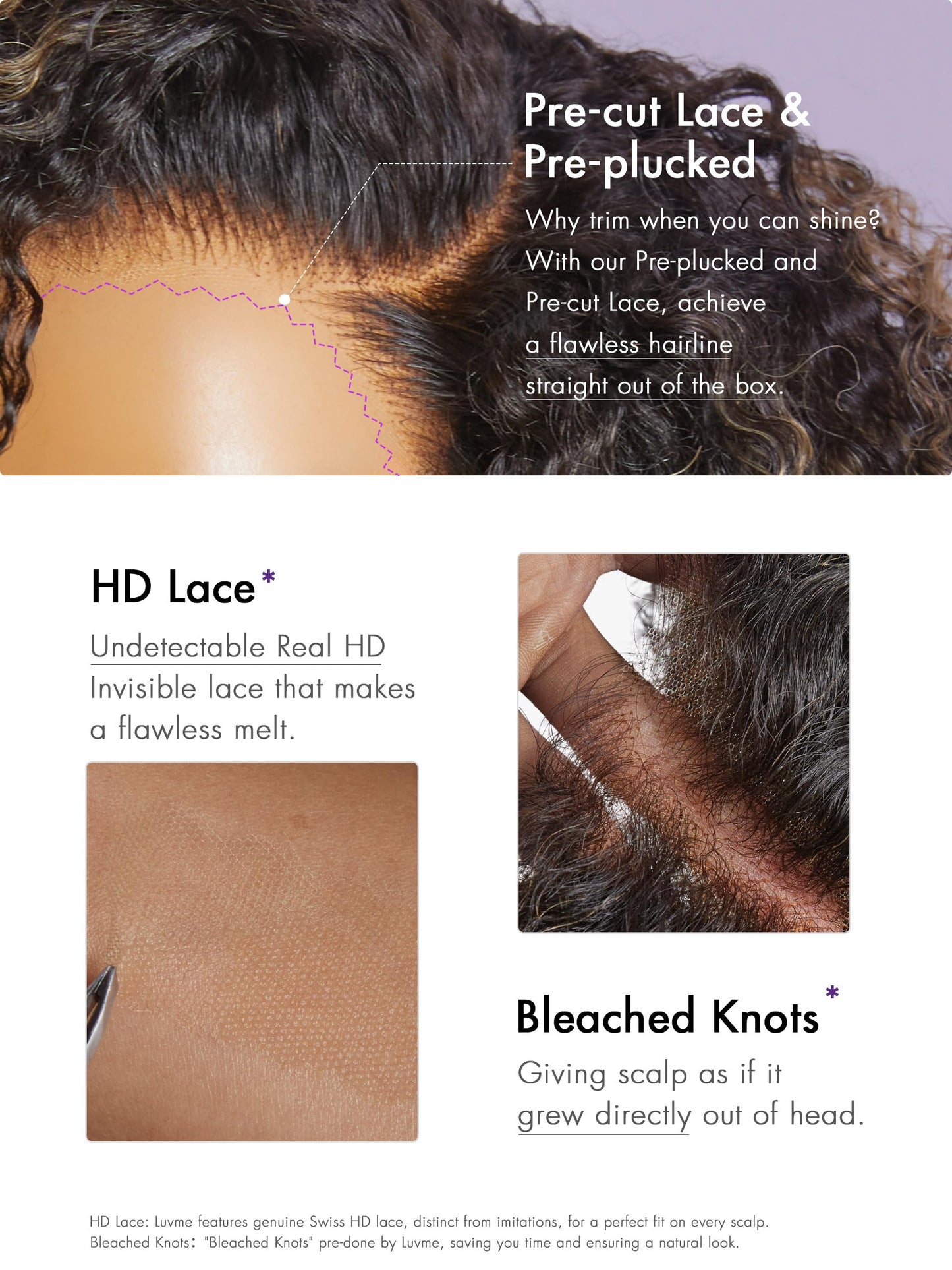 LUVME HAIR 10 Inch Blonde Highlight Short Curly Human Hair Wig Glueless Pre Plucked Left C Parted Ombre Bob Wig, Ready to Go Pre Cut HD Lace Closure Wig