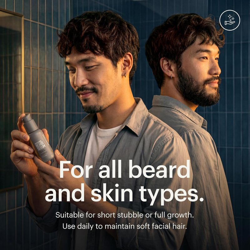 Nourishing Beard Serum - Hydrating Ceramide Complex with Argan & Castor Oils | Lightweight Conditioning, 2 oz.