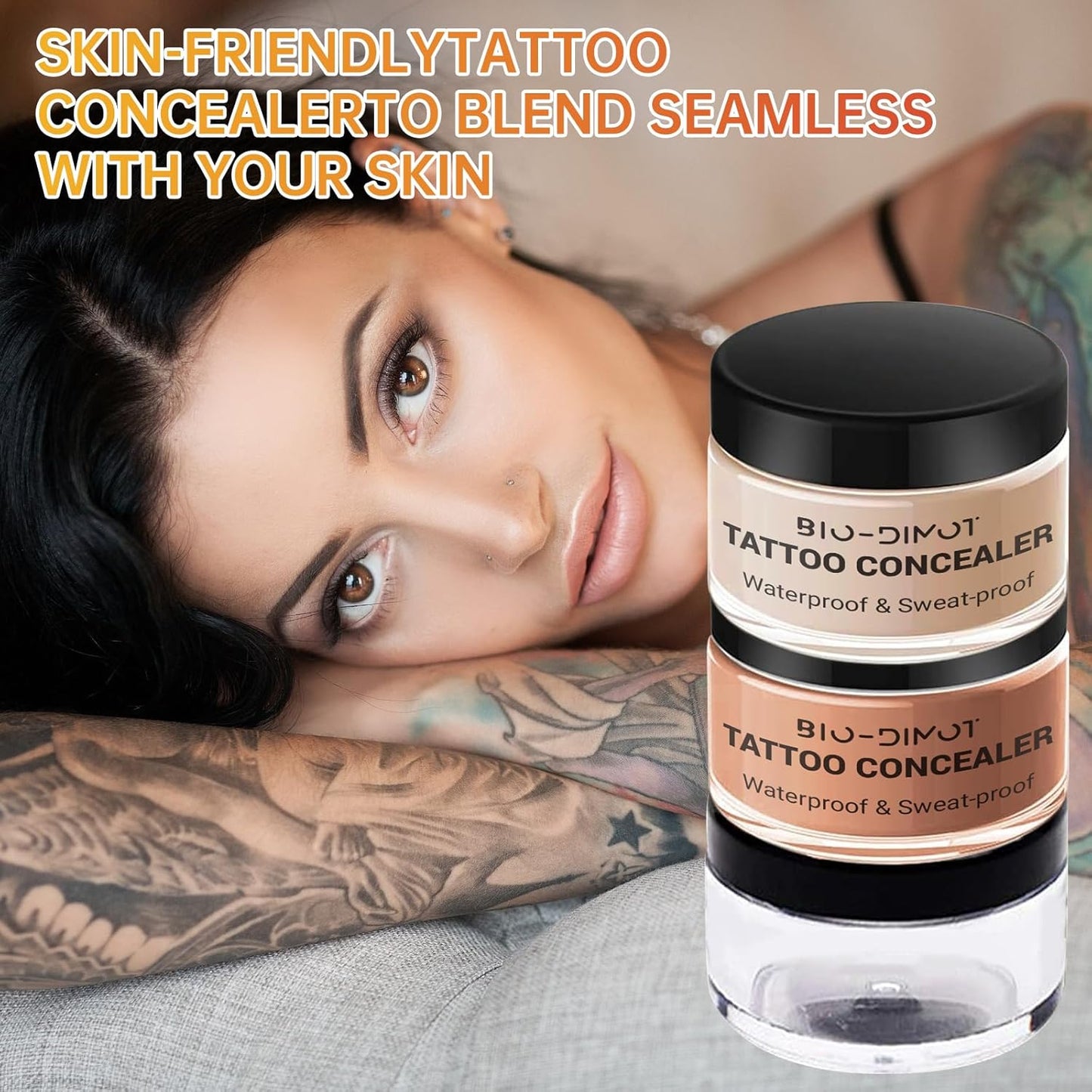 Tattoo Cover Up Makeup - Waterproof Full Coverage Foundation for Scars & Birthmarks | Natural Skin Tone Match, 0.68oz