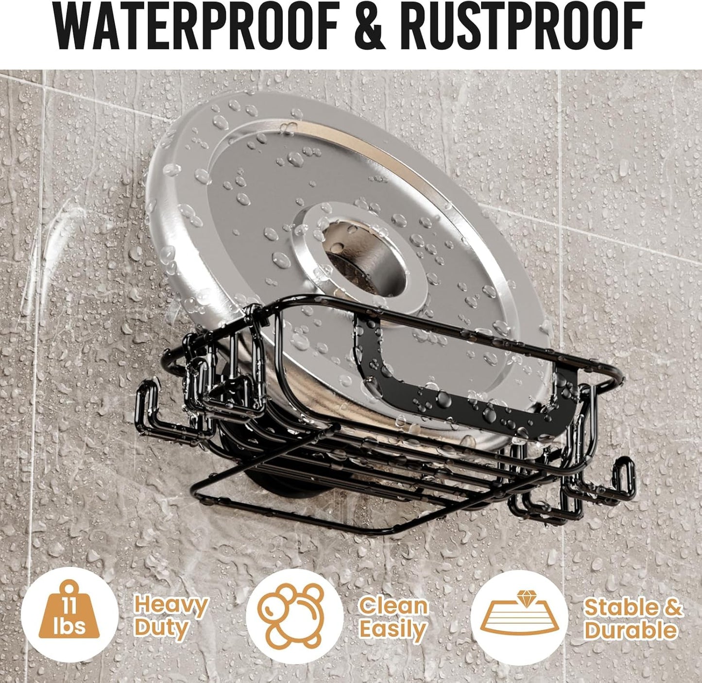 LEVERLOC Bar Soap Holder - Rustproof Stainless Steel Shower Soap Dish with Hooks | Black