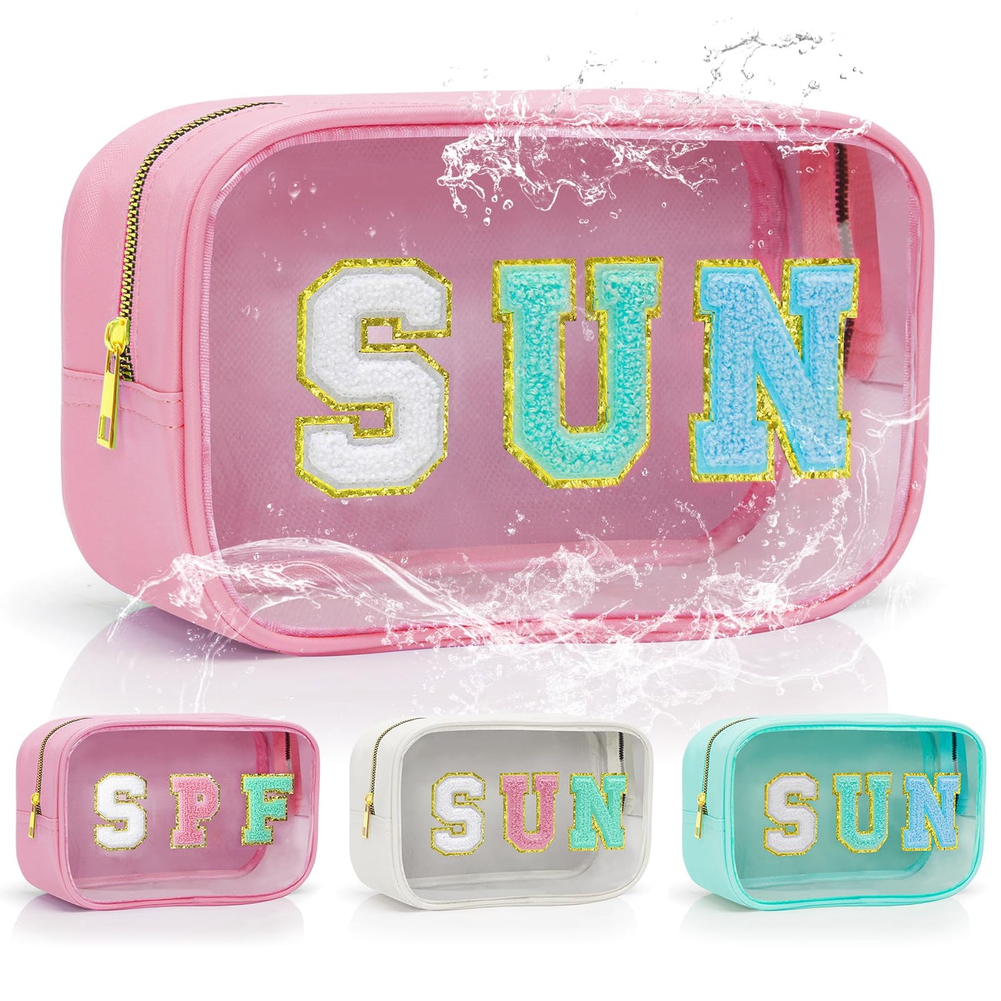 Kcjdd Clear Cute Waterproof Sunscreen Sun Bags Travel Toiletry Makeup Bag