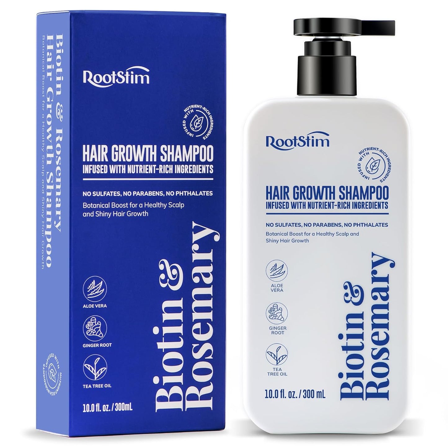 Biotin & Rosemary Shampoo for Hair Growth - Natural Hair Thickening Formula | Sulfate-Free, 10 fl oz
