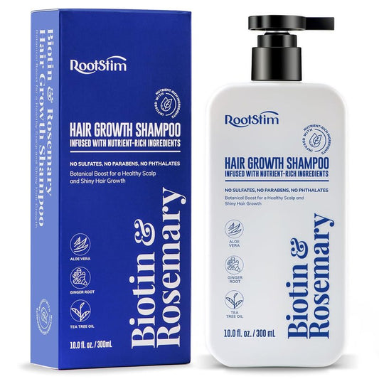 Biotin & Rosemary Shampoo for Hair Growth - Natural Hair Thickening Formula | Sulfate-Free, 10 fl oz