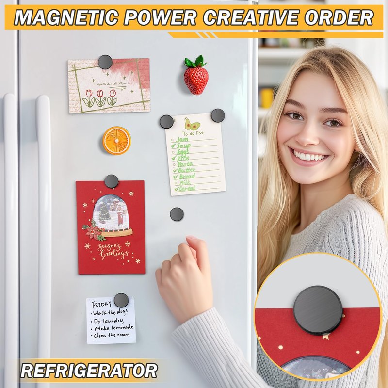 FINDMAG 20Pcs Magnets for Crafts with Adhesive Backing, Round Ferrite Craft Magnet with Adhesive Backing, Flat Ceramic Circle Magnets for STEM Classroom Experiments, Science Kits - 0.71" D X 0.12" H