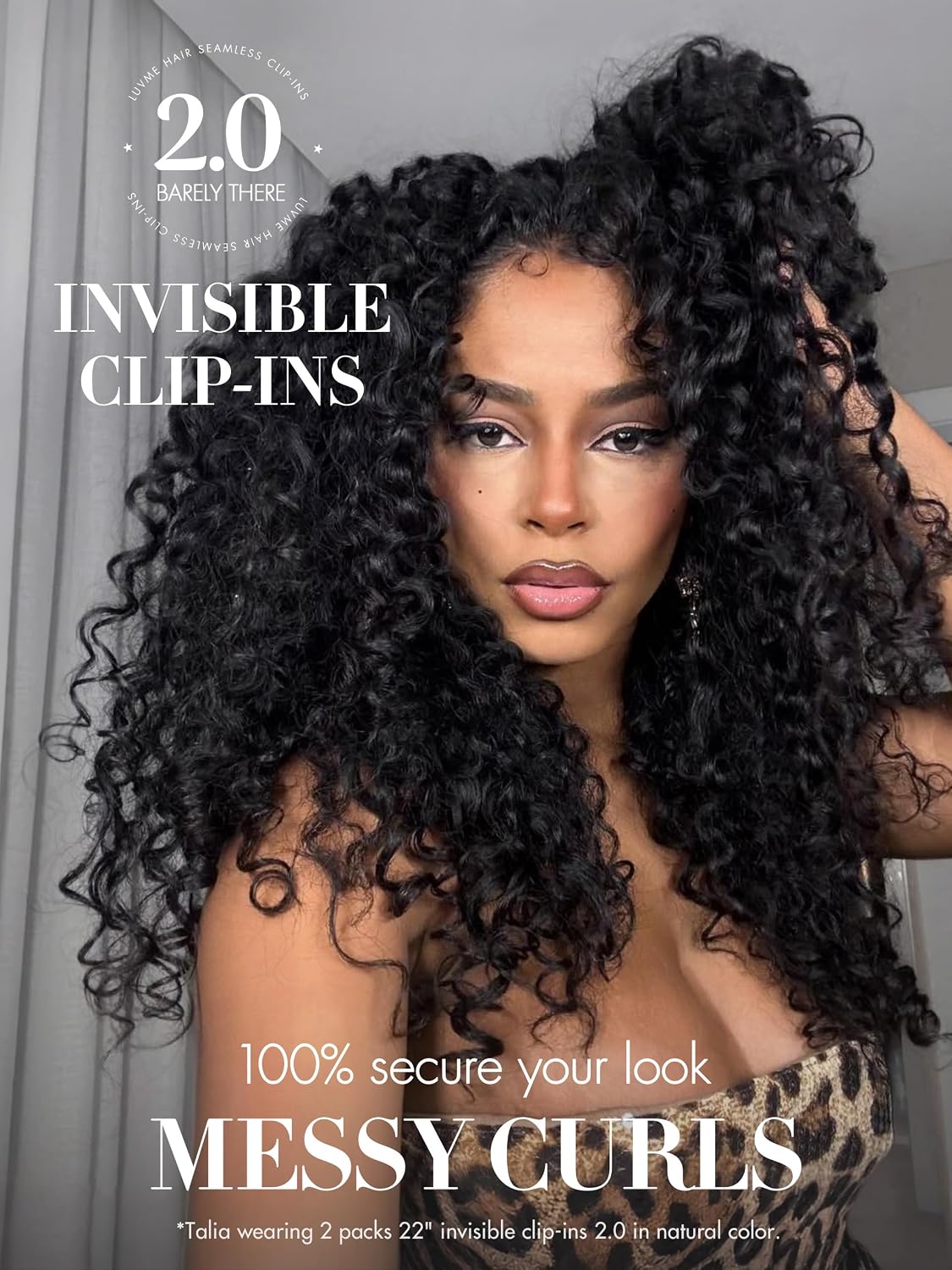 Invisible Messy Curly Clip-In Hair Extensions - Real Human Hair for Women | 14 Inch, 110g, 6 Pcs, Remy Hair