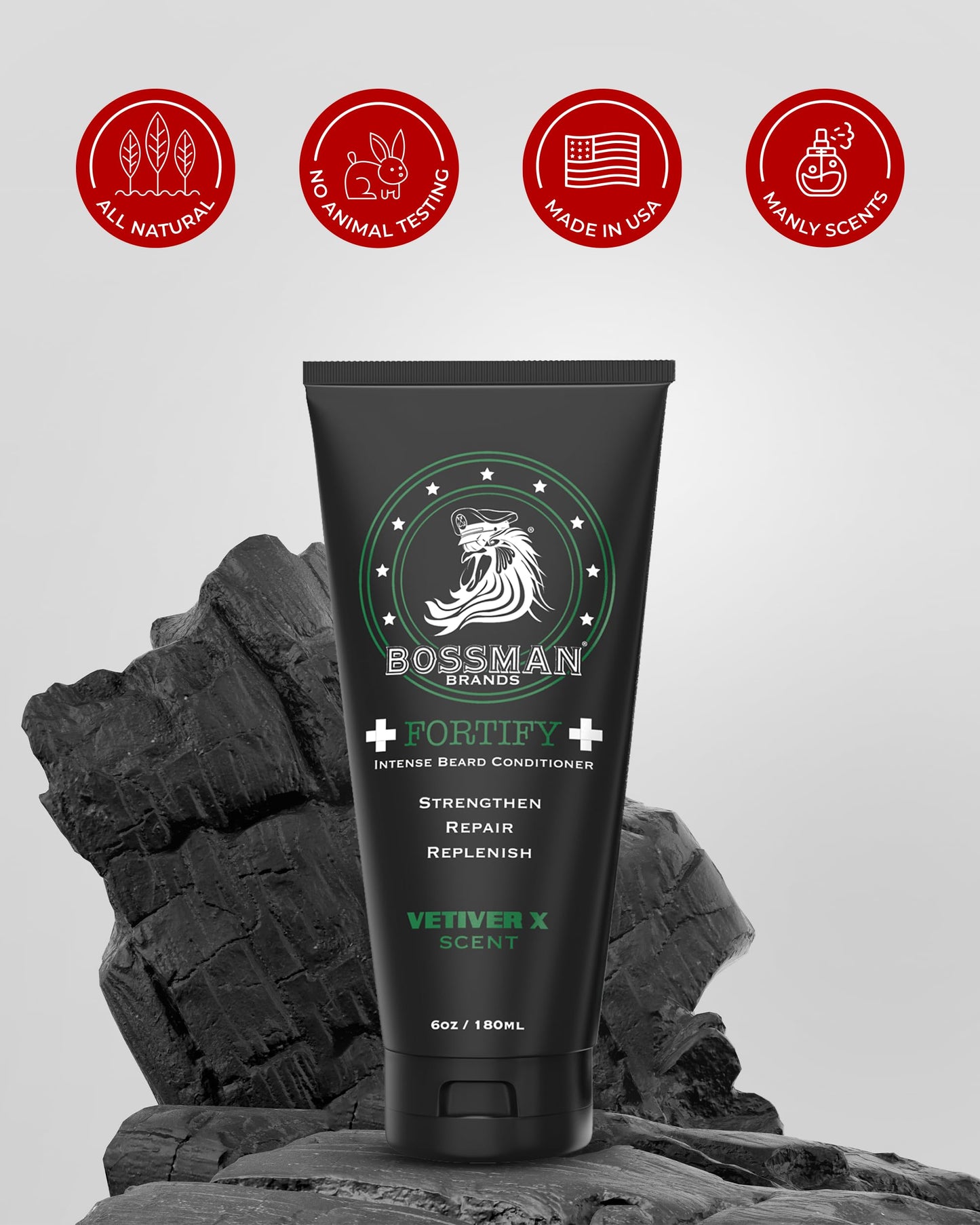 Bossman Fortify Intense Beard Conditioner to Grow, Thicken, Moisturize and Protect Your Beard