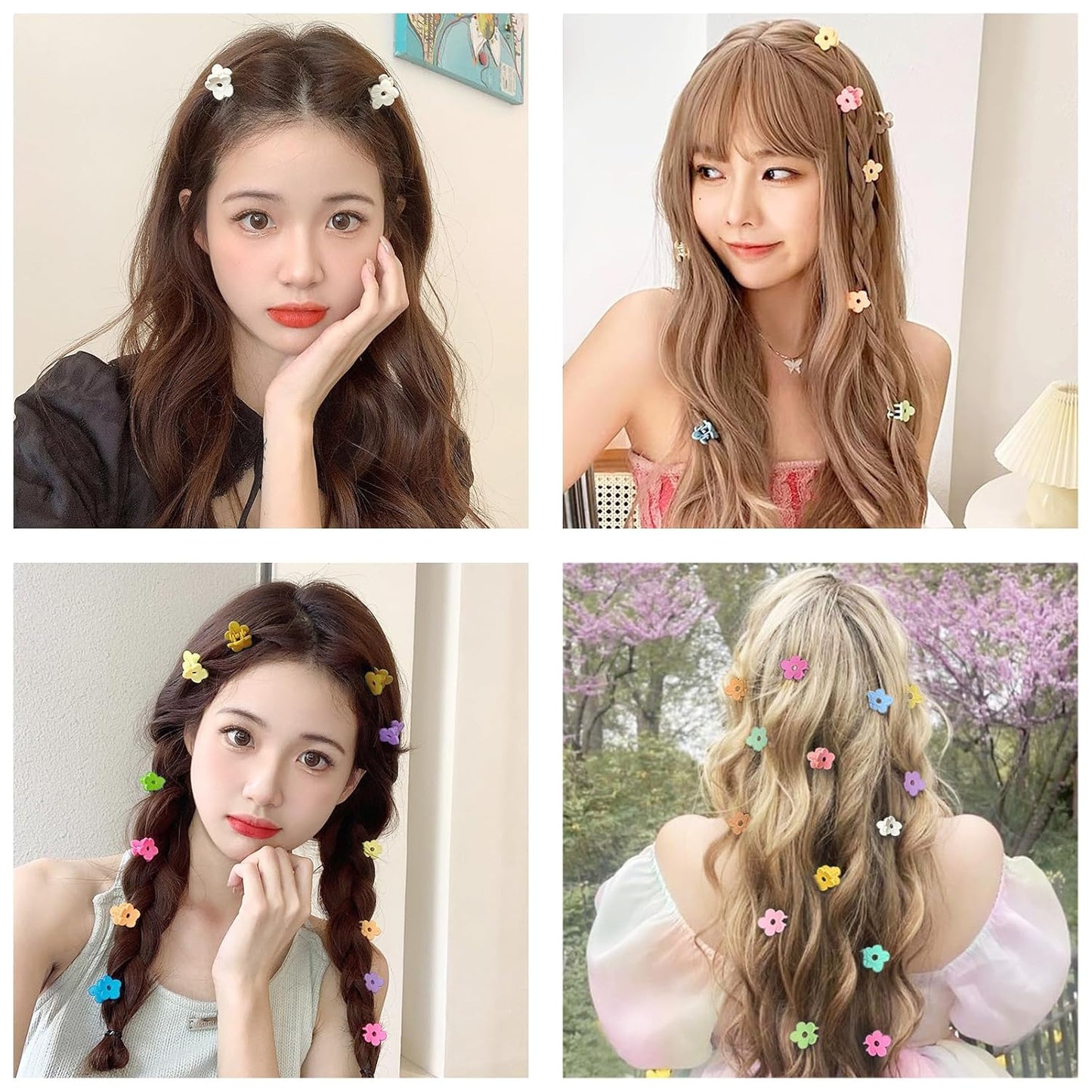 Mini Flower Hair Clips - 100PCS Cute Baby Claw Clips for Women, Girls & Kids | Toddler Hair Accessories