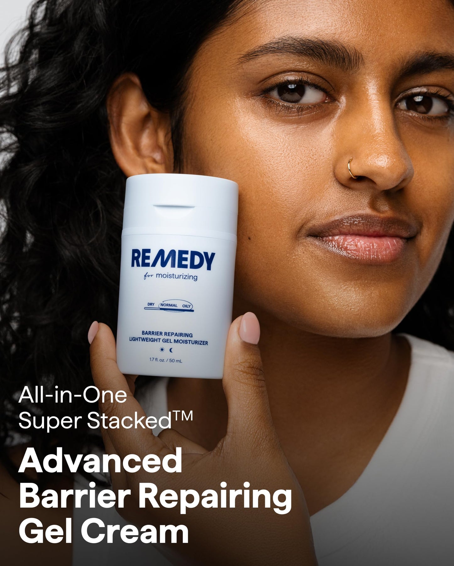 Remedy Lightweight Barrier Repairing Gel Face Moisturizer | Niacinamide, Ceramide and Squalane | Fragrance Free | Eczema Seal Certified | Water Cream All Skin Types | By Dermatologist Dr Shah | 1.7 oz