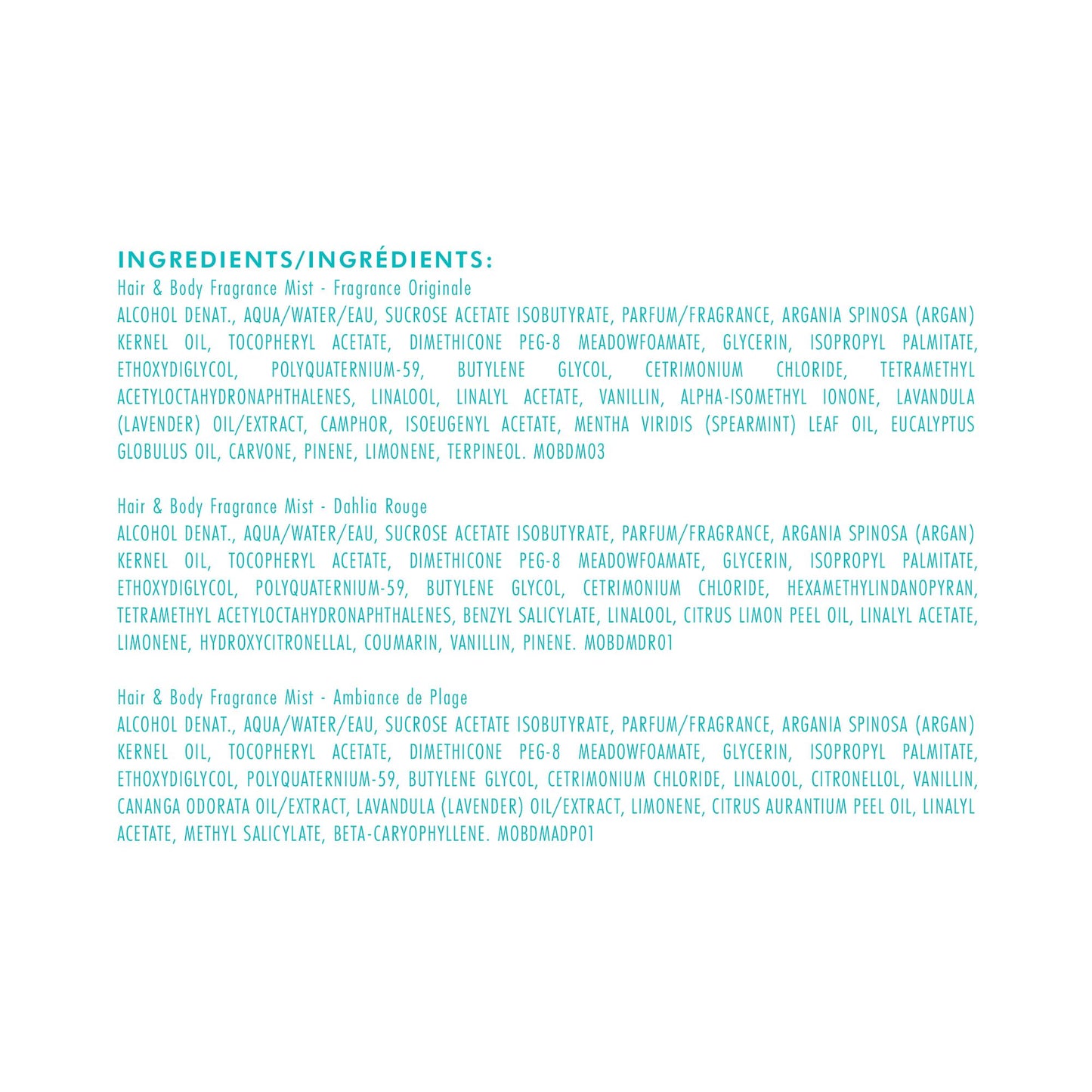 Moroccanoil Hair & Body Fragrance Mist Trio Scent Bundle