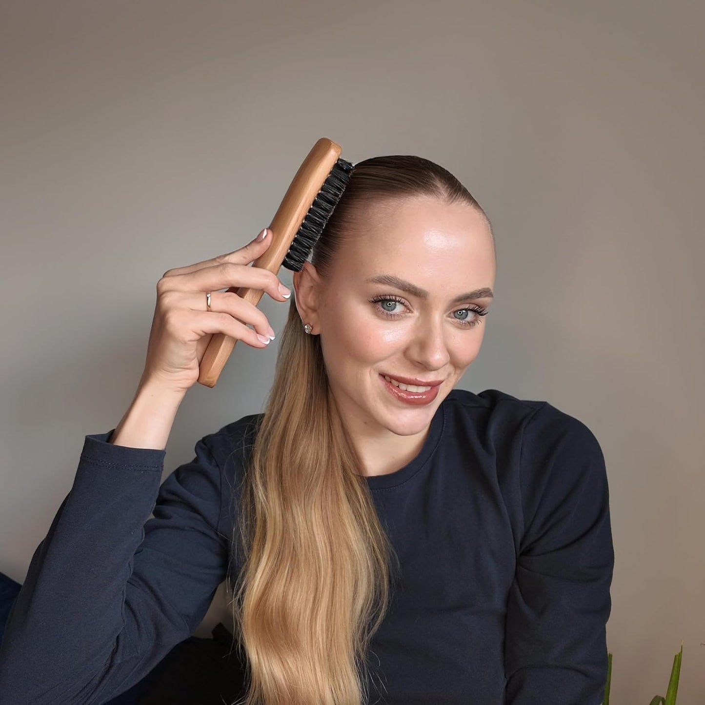 GranNaturals Boar Bristle Hair Brush - Large Smoothing Brush for Sleek, Frizz-Free Styles | Unisex Hair Care Tool