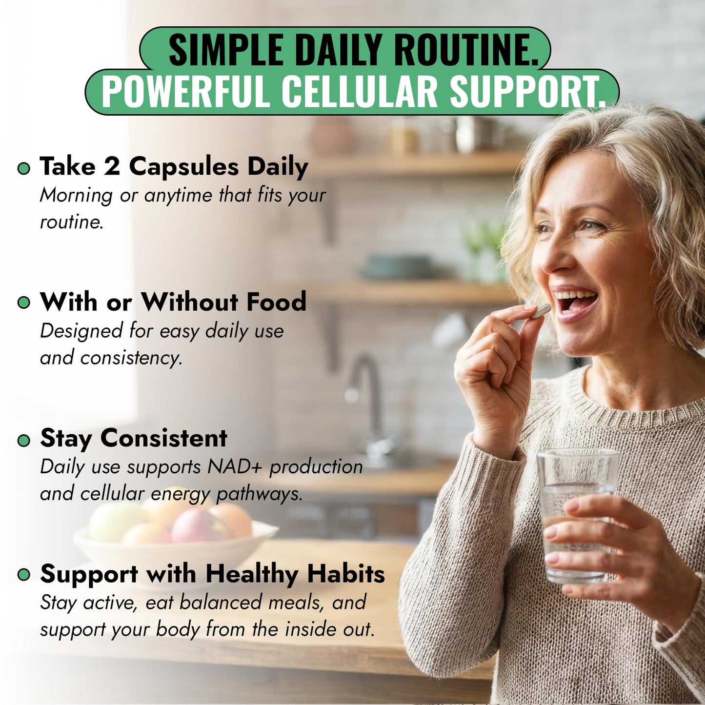 Benevolent Advanced NMN Supplement 1000mg (98% Purity) – 5-in-1 NMN Longevity Matrix with Zynamite® & PQQ for Increased NAD+ Levels, Cellular Energy, Cognitive & Healthy Aging – 60 Vegan Capsules