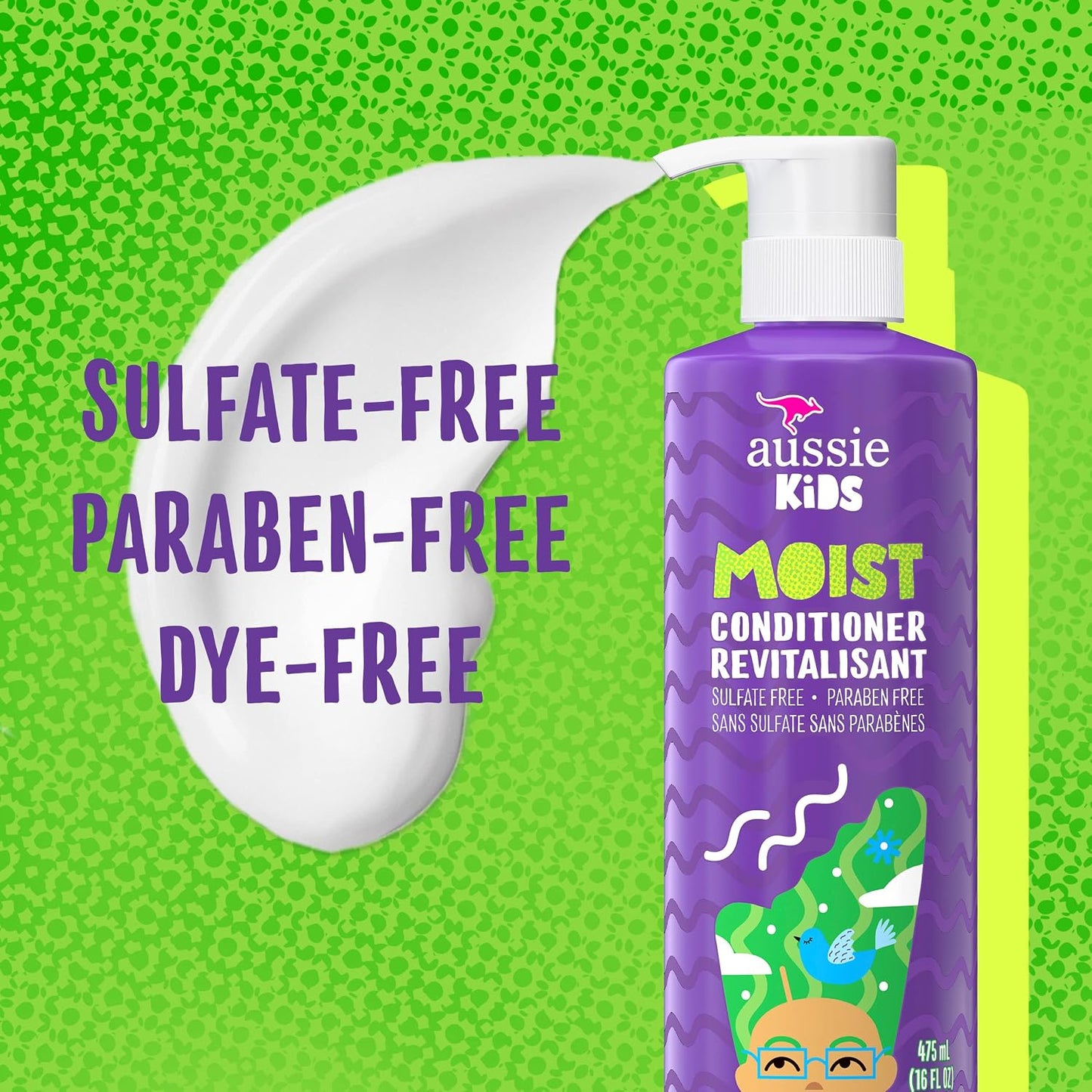 Aussie Kids Moist Sulfate-Free Conditioner - Nourishing Formula for Kids | 16 fl oz, Pack of 4
