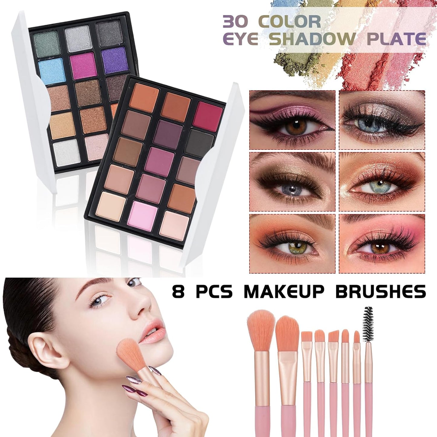 Makeup Kit for Teens & Beginners - All-in-One Eyeshadow, Lip Gloss, Brushes & More | Perfect for Women & Girls