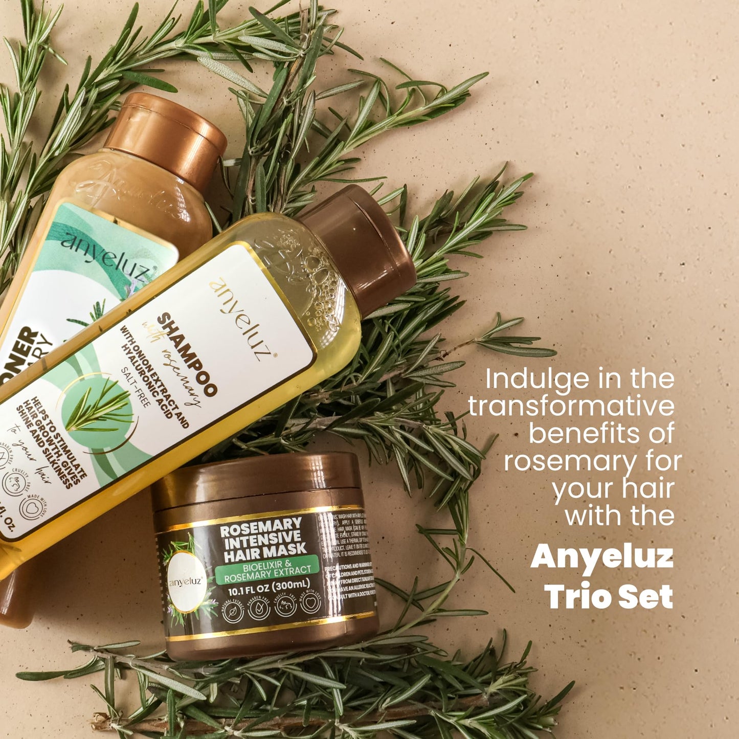ANYELUZ Rosemary Hair Mask for Dry Hair with Avocado Extract, 10.6 Oz
