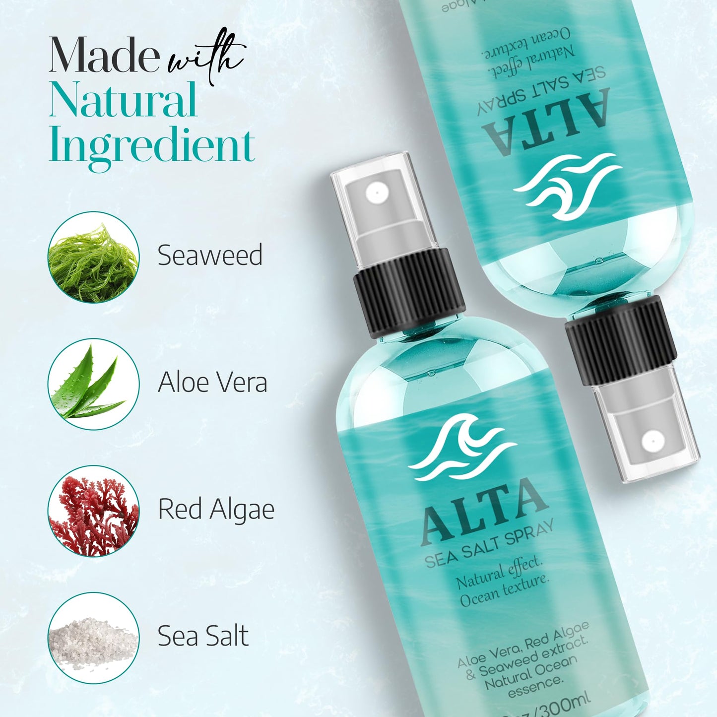 All Goods Alta 10oz Sea Salt Spray for Hair – Texturizing & Volumizing Sea Salt Mist for Beach Waves, Matte Finish & Natural Hold – For Men & Women - All Day Hold.