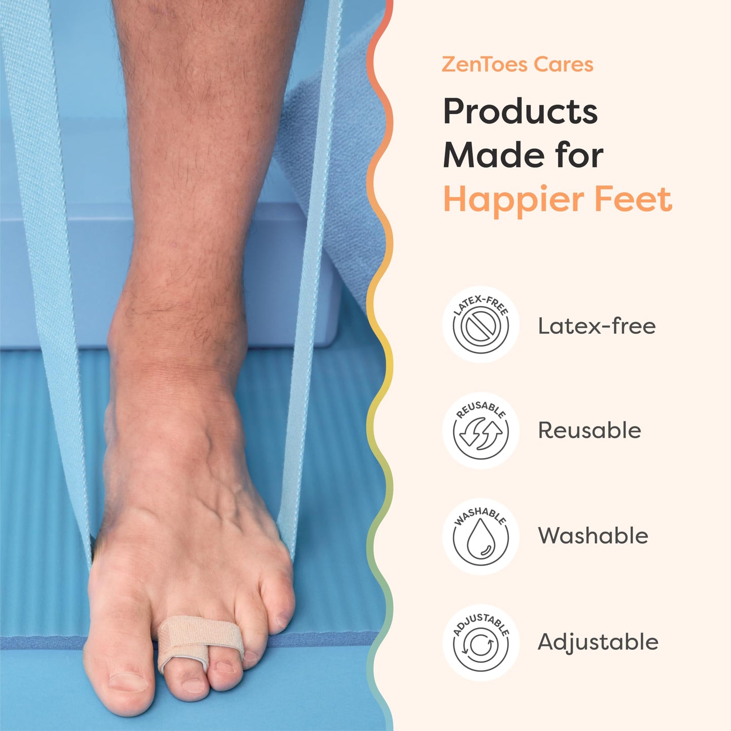 ZenToes Hammer Toe Straightener, Broken Toe Splint & Buddy Wraps, 4 Ct