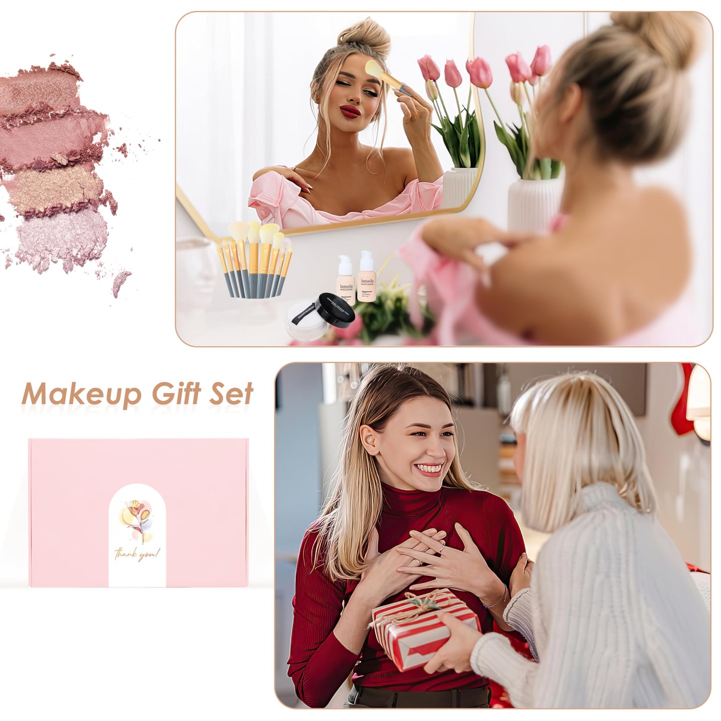 All-in-One Makeup Kit for Women & Teens | Full Face Makeup Set Including Foundation, Eyeshadow, Lipstick, Eyeliner & Brushes | Travel, Gift Box Bundle(40-Box)