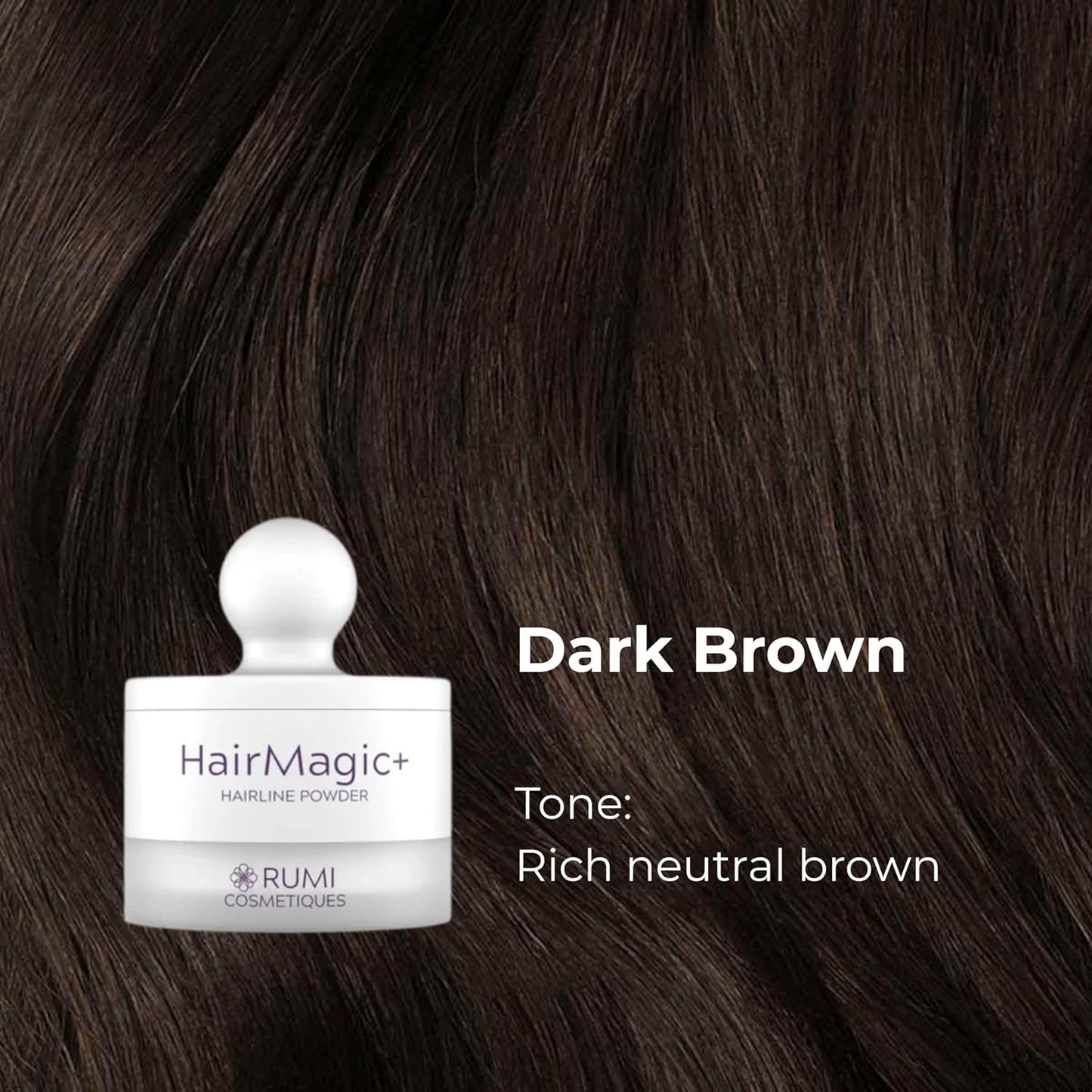 HairMagic+ Root Touch Up Powder - Instant Gray Coverage & Hairline Filler | Water-Resistant, Natural Finish with Argan Oil & Vitamin E (Dark Brown)