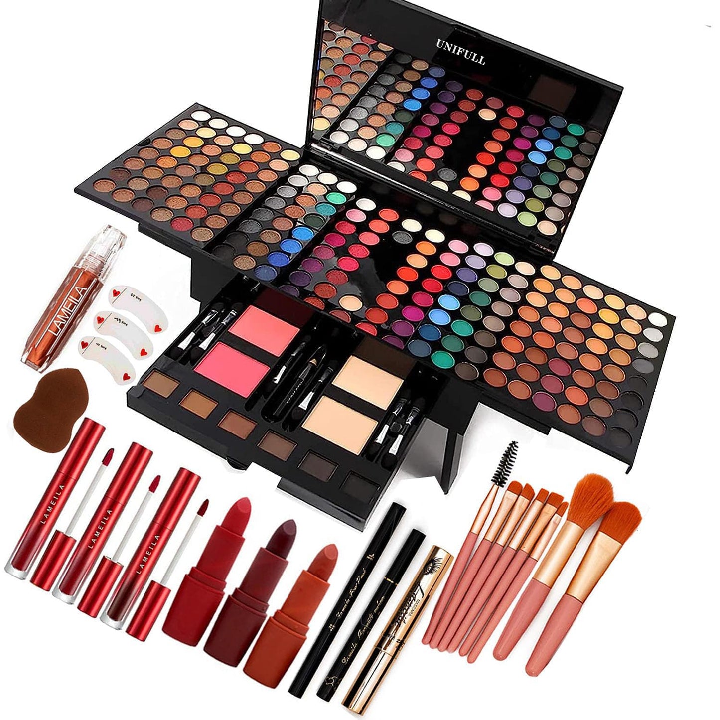 190 Colors Makeup Palette - Professional All-in-One Kit for Women | Eyeshadow, Lipstick, Powder & More