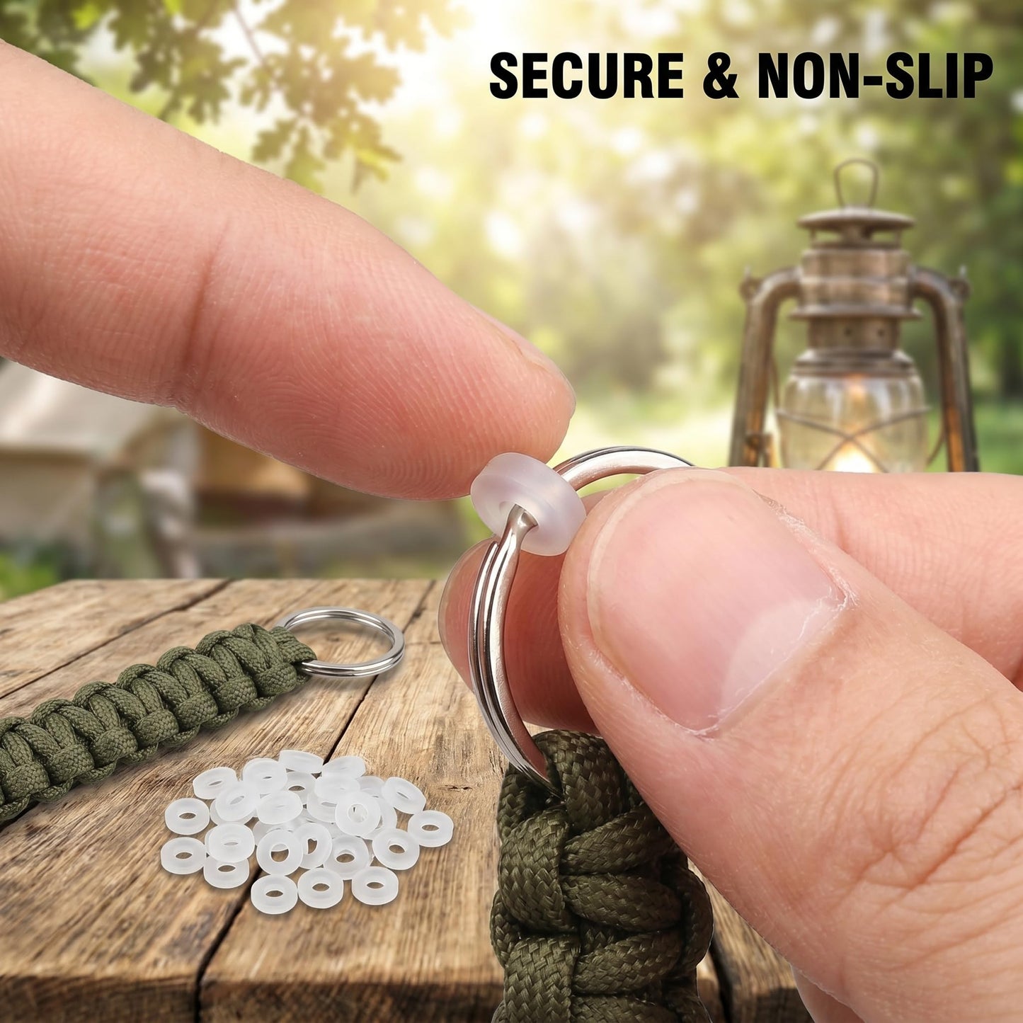 Silicone O Rings, 25pcs Non-Slip Clear Rubber Retaining Rings 5mm Small Diameter 2mm Hole Stopper Spacer Beads Keychain DIY for Bracelet Chains Jewelry Making and Paracord Accessories