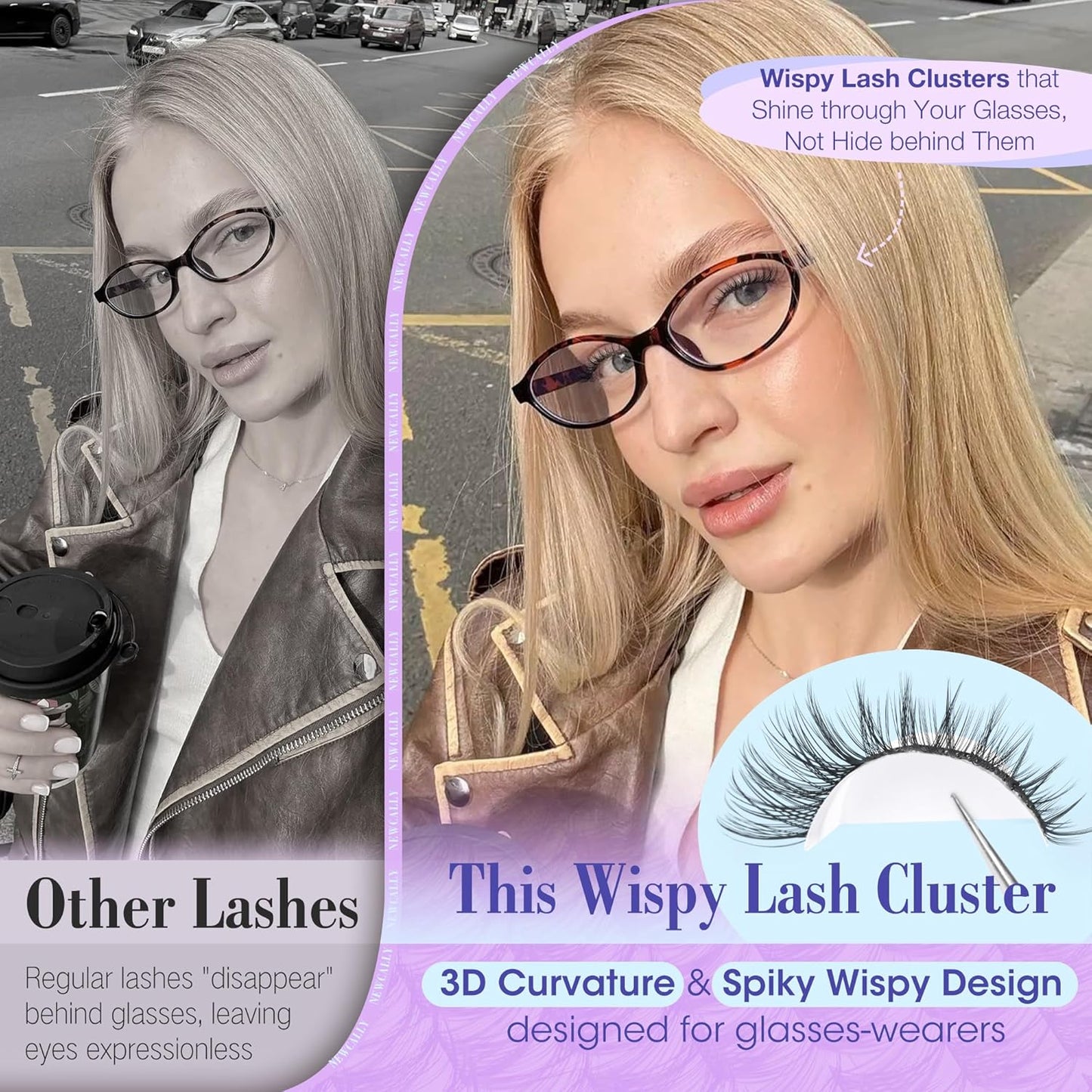 Lash Clusters Kit - Wispy Natural C-Curly Eyelash Extensions | DIY Volume Lashes 10-16MM