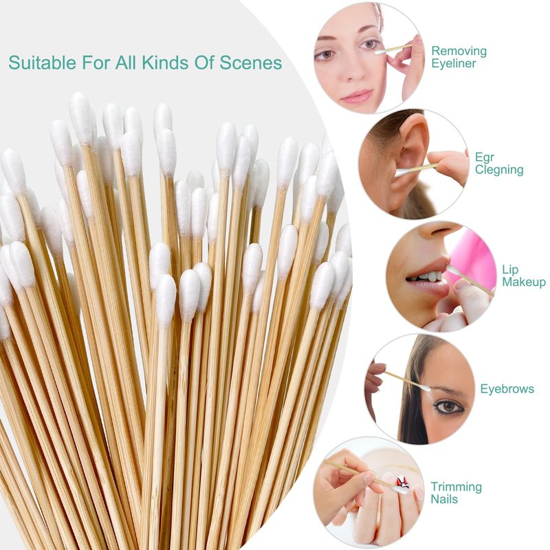 500 PCS Long Cotton Swabs, 6 Inch Cotton Swabs with Wooden Sticks for Beauty Enthusiasts, Electronics Owners, Hobbyists & Crafters, Pet & Baby Care, General Household
