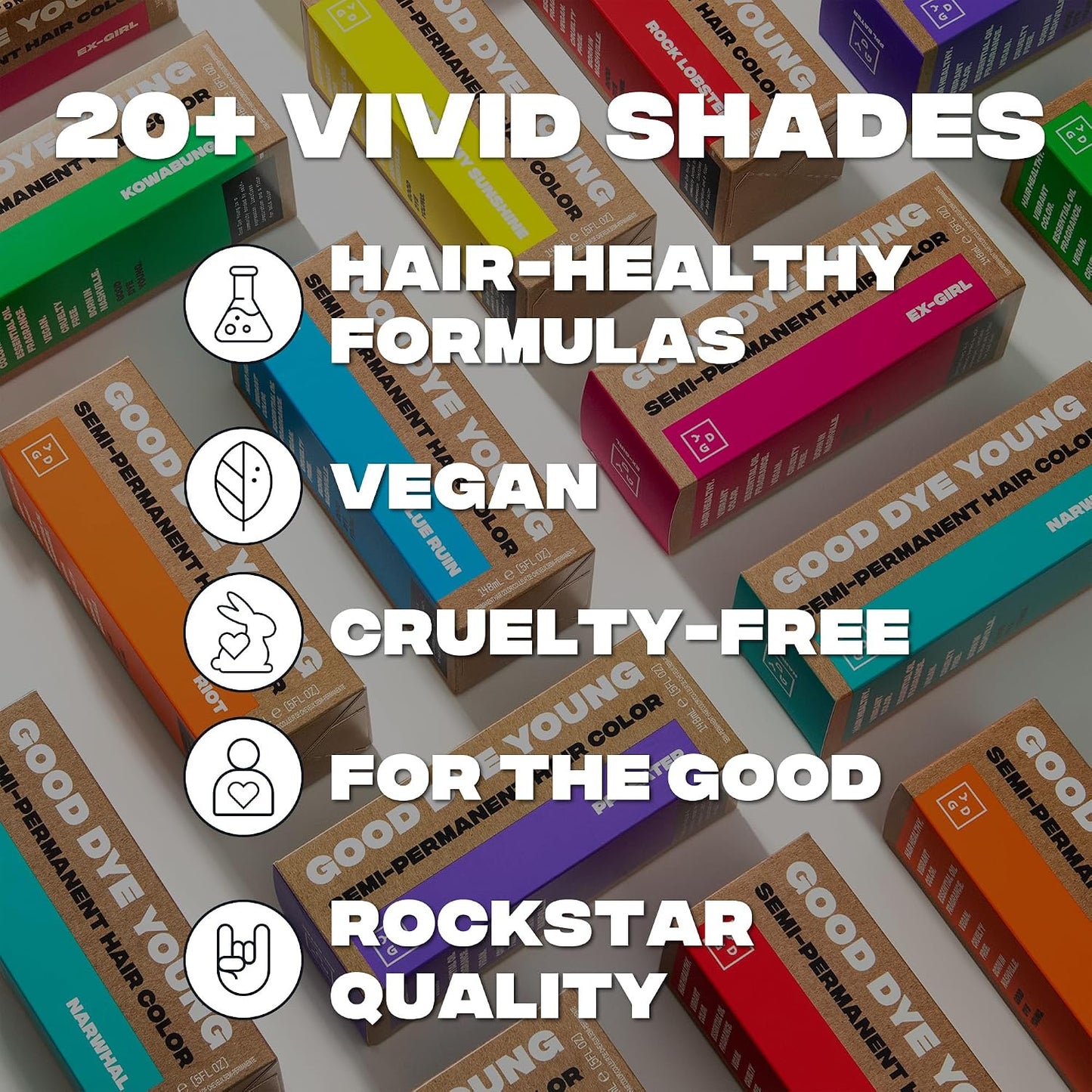 Good Dye Young Semi-Permanent Hair Color - Vegan Brown Hair Dye | Lasts Up to 24 Washes, 5FL OZ