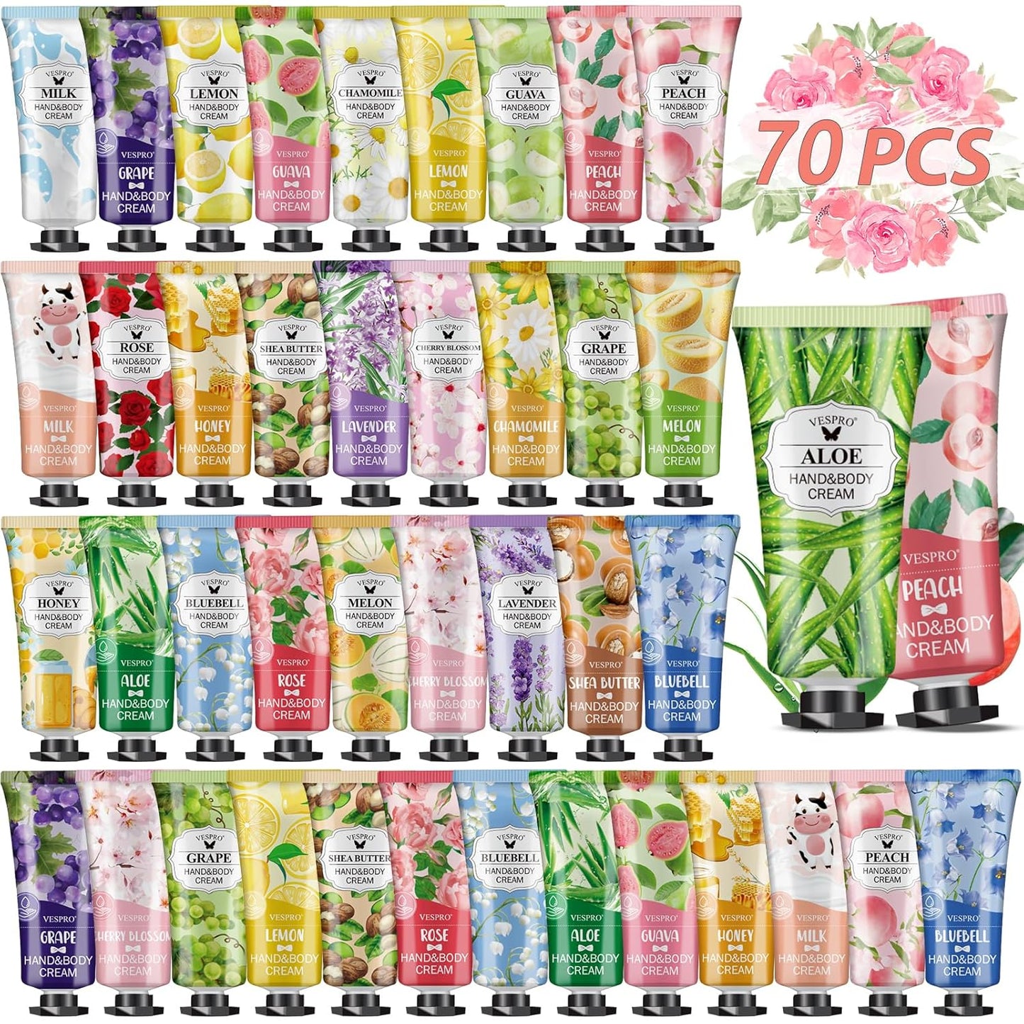 Hand Cream Gift Set - 12 Pack Mini Moisturizing Lotion for Dry Cracked Hands | Perfect Thank You & Teacher Gifts