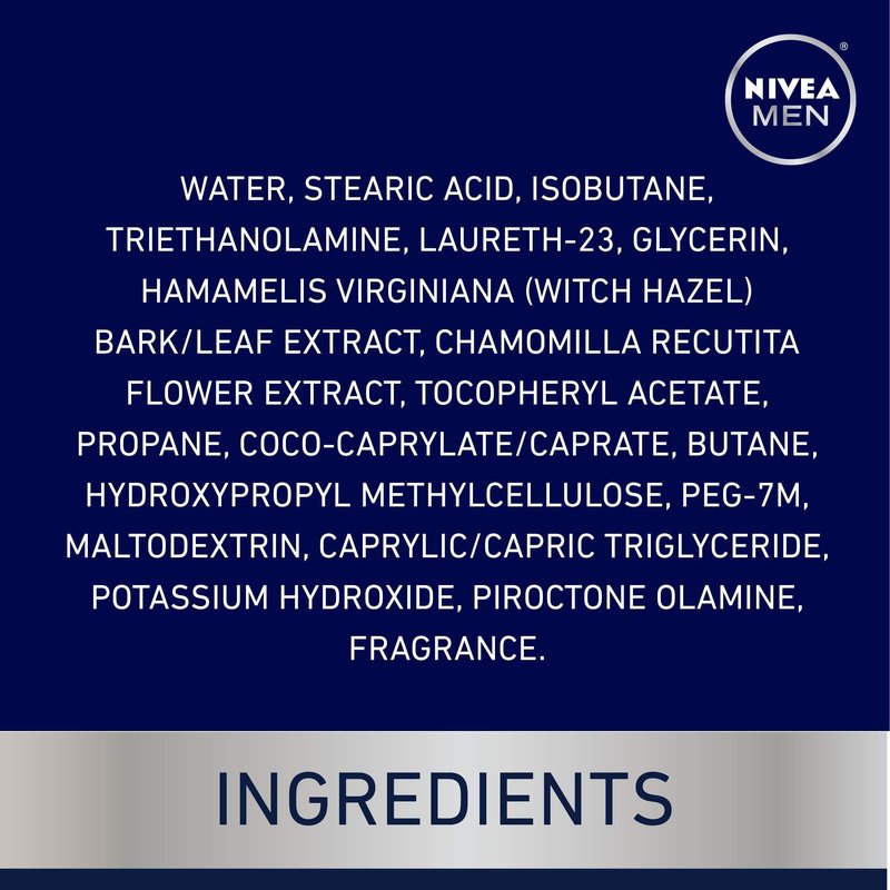 NIVEA MEN Sensitive Shave Foam with Vitamin E, Soothing Chamomile and Witch Hazel Extracts, 7 Oz Can (Pack of 1)