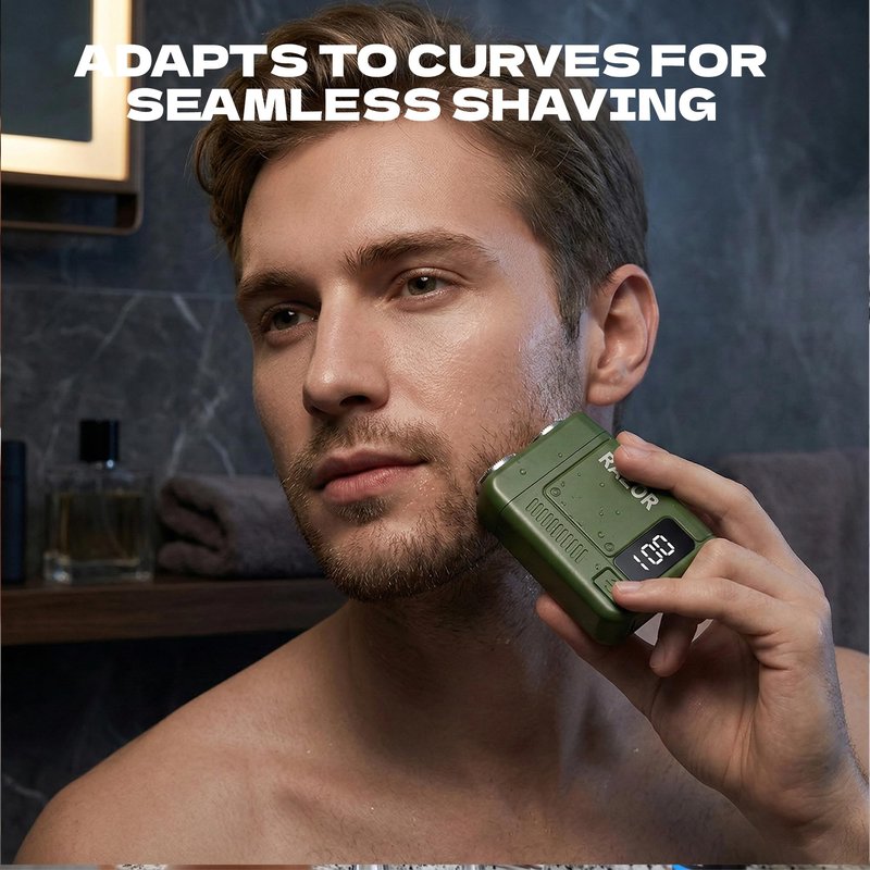 ChicVogue Men's Electric Mini Portable Razor, Rechargeable, Black, Face, Lightweight, Battery Powered, Shaver B, SV002, Attachment, 1 pounds