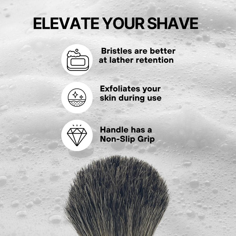 GENTS Chrome & Black Shaving Razor and Brush Set with Stand – 5 Blade Compatible Razor, Synthetic Shaving Brush, and Heavy-Duty Chrome Dual Holder for Men’s Grooming and Wet Shave Kits