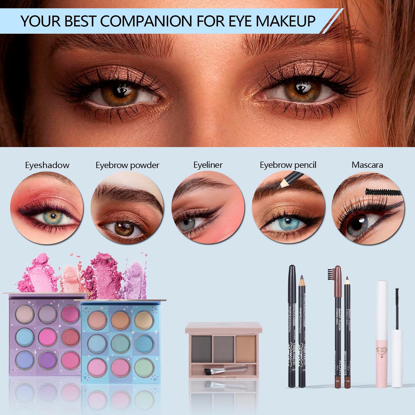 Makeup Kits For Girls Teens, Makeup Gift Set For Women with Eyeshadow Palettes, Brushes, Lip Gloss, Travel Make up Starter Kit For Beginners (C0912)