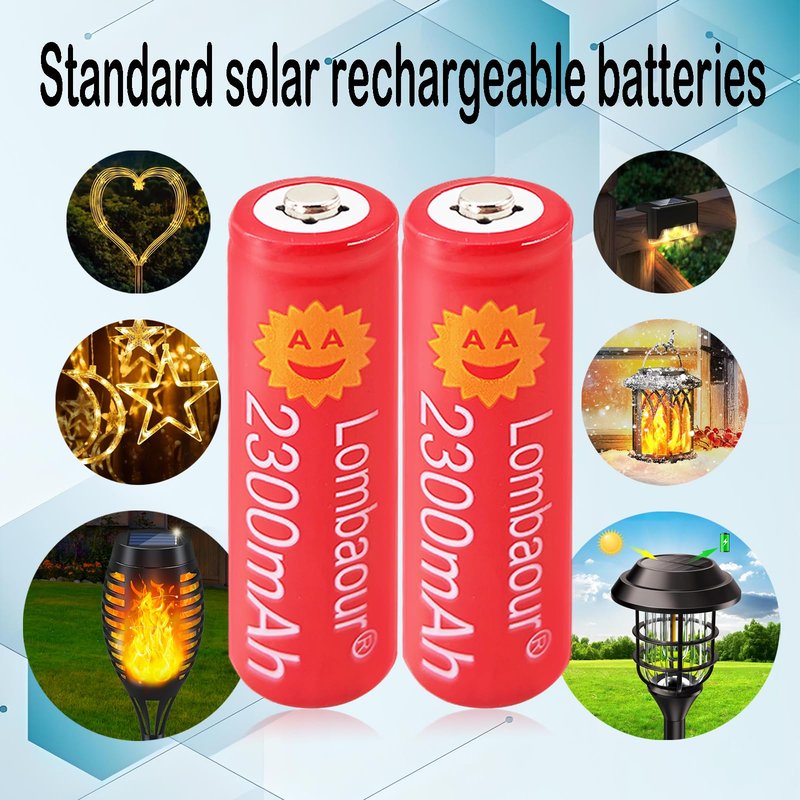 Lombaour 4 Pack 1.2v Double A 2300mAh Long Life Rechargeable Low Self-Discharge Battery,High Capacity High End AA NiMH Lar Kight Batteries for Spot Light,Dive Light,Wireless Keyboard